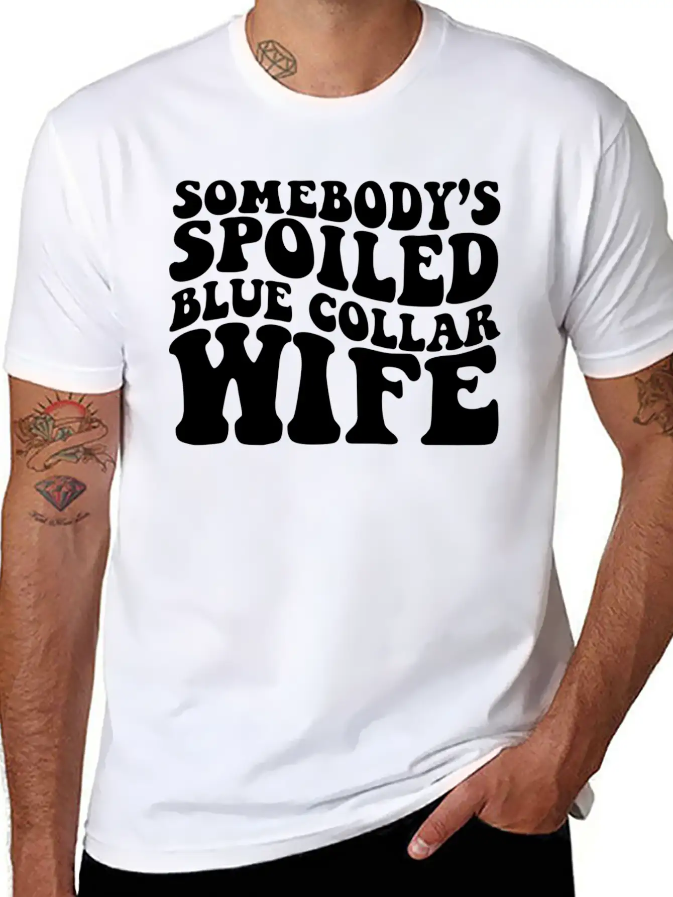 Somebody'S Spoiled Blue Collar Wife Essential Unisex Summer Tee – Soft Cotton Casual Fit