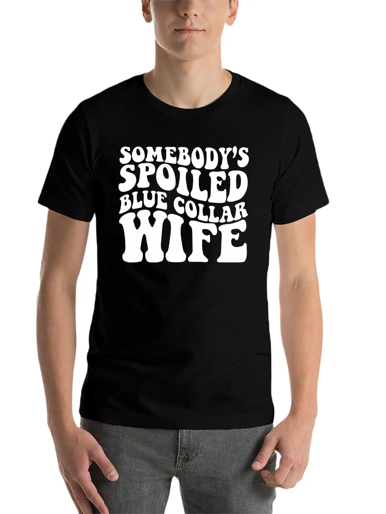 Somebody'S Spoiled Blue Collar Wife Essential Unisex Summer Tee – Soft Cotton Casual Fit