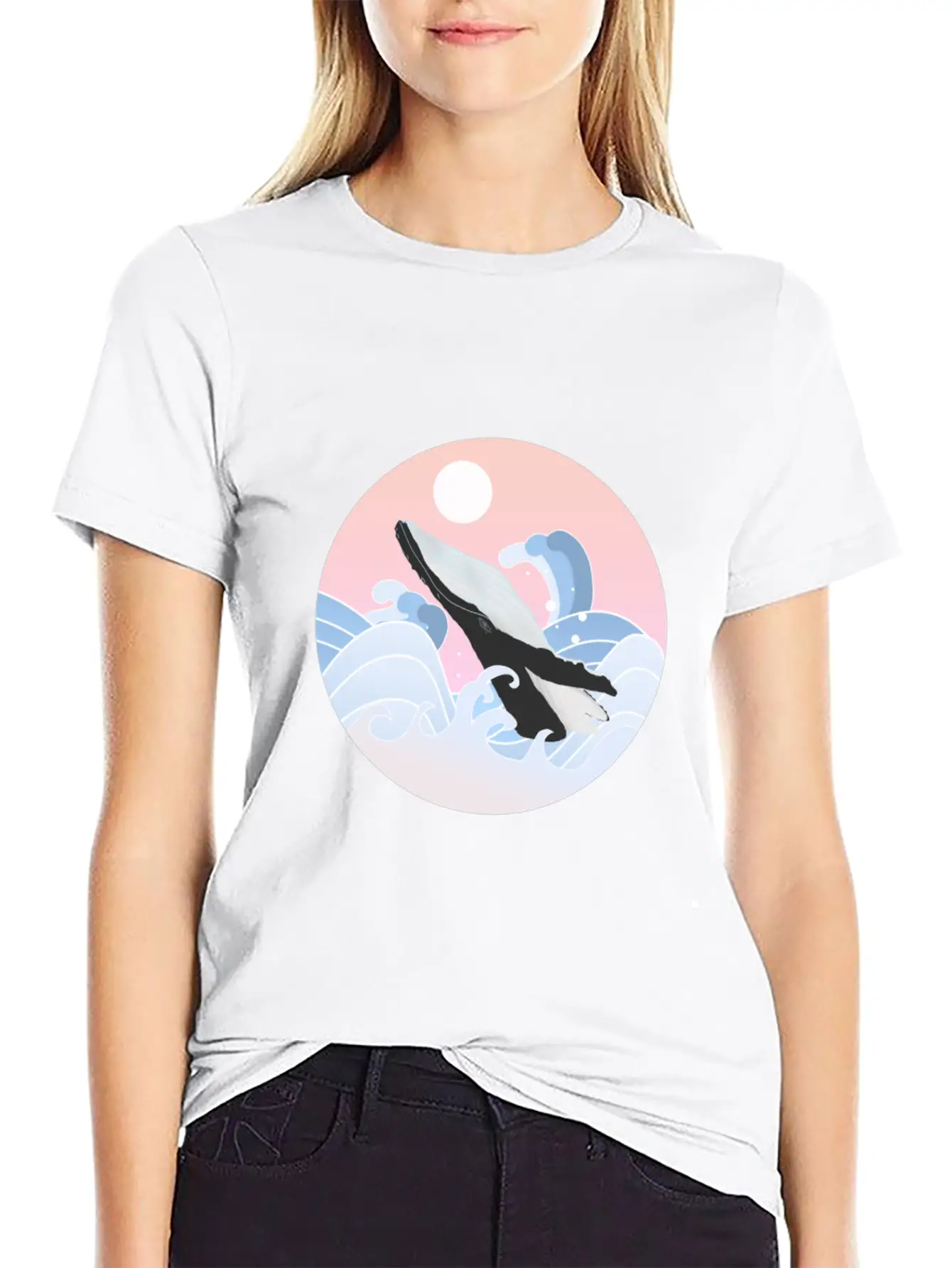 Song Of Whale Comfortable Minimalist Graphic Tee – Summer Style Essential