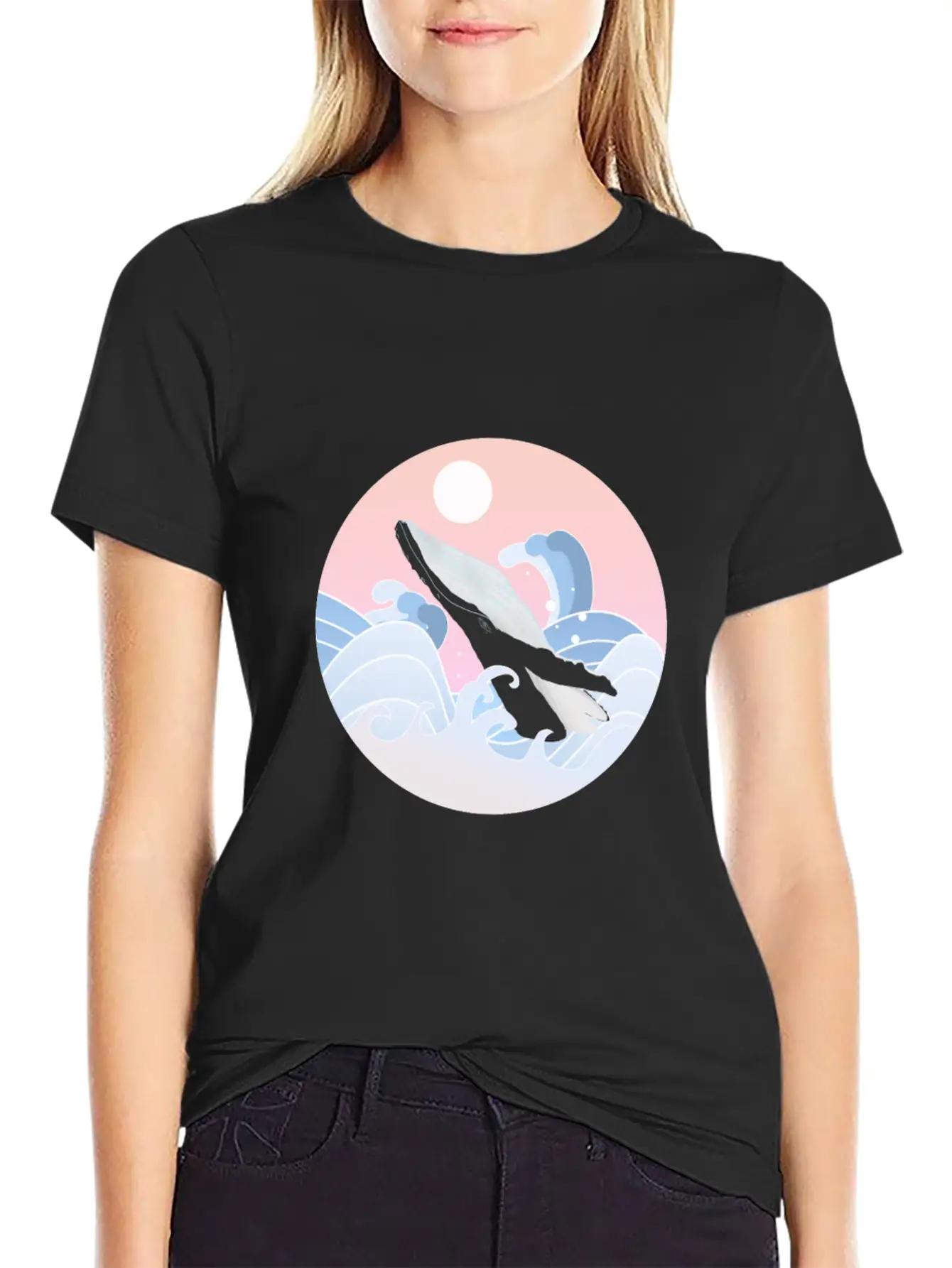 Song Of Whale Comfortable Minimalist Graphic Tee – Summer Style Essential