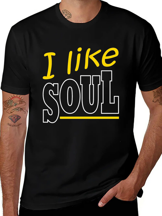 Soul Music Retro Lettering Unisex Casual T-Shirt – Clean Design For Daily Comfort