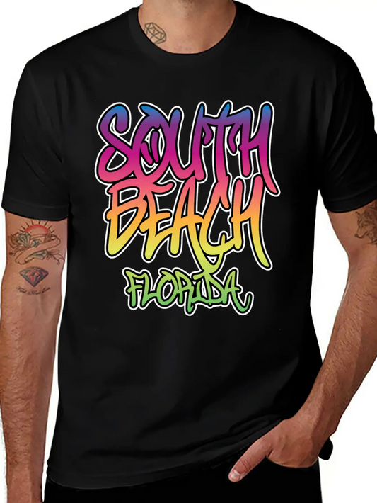 South Beach Graffiti B Timeless Short Sleeve Tee – Comfy And Minimalist Design