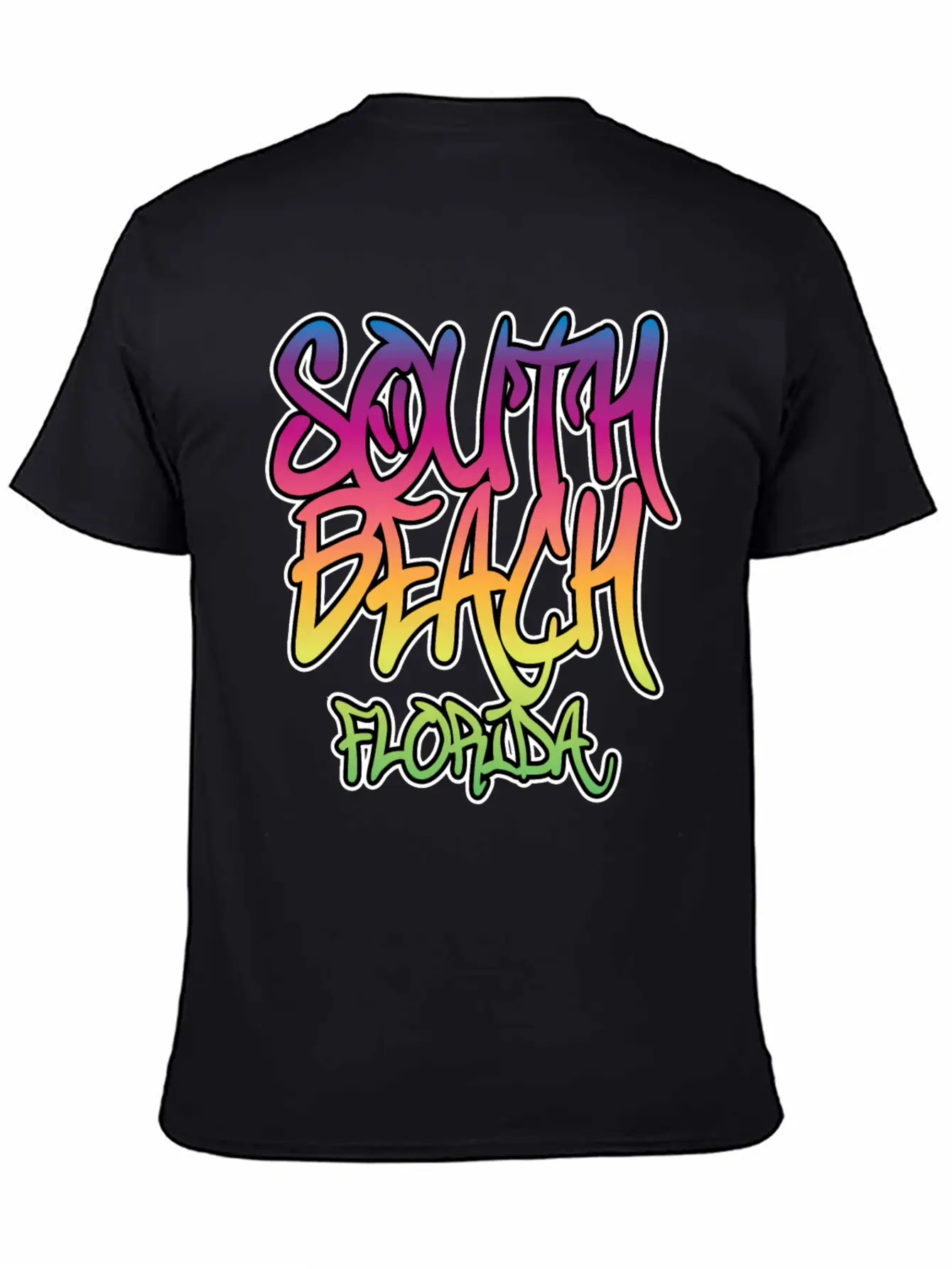 South Beach Graffiti B Timeless Short Sleeve Tee – Comfy And Minimalist Design