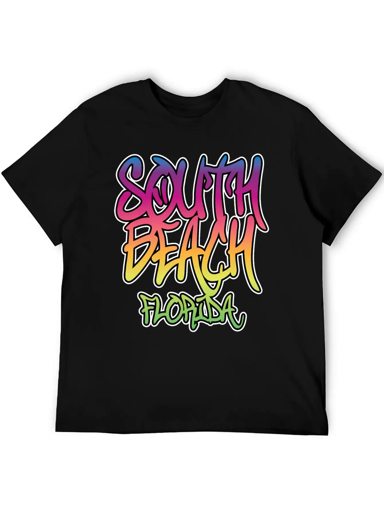 South Beach Graffiti B Timeless Short Sleeve Tee – Comfy And Minimalist Design