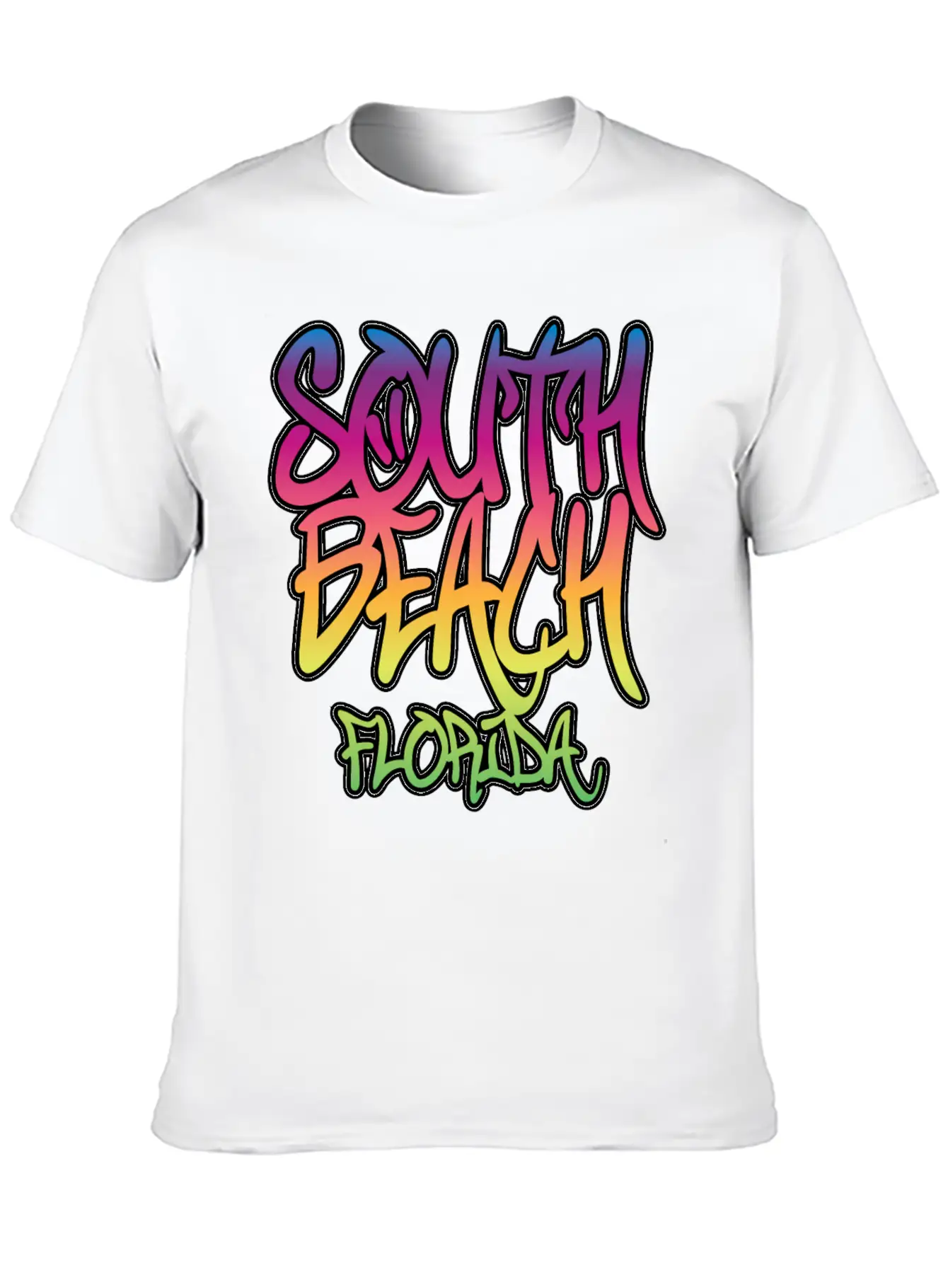 South Beach Graffiti B Timeless Short Sleeve Tee – Comfy And Minimalist Design