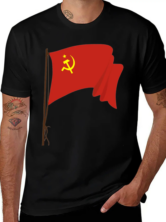 Soviet Flag 2 Unisex Short Sleeve Soft Cotton T-Shirt – Casual Everyday Wear