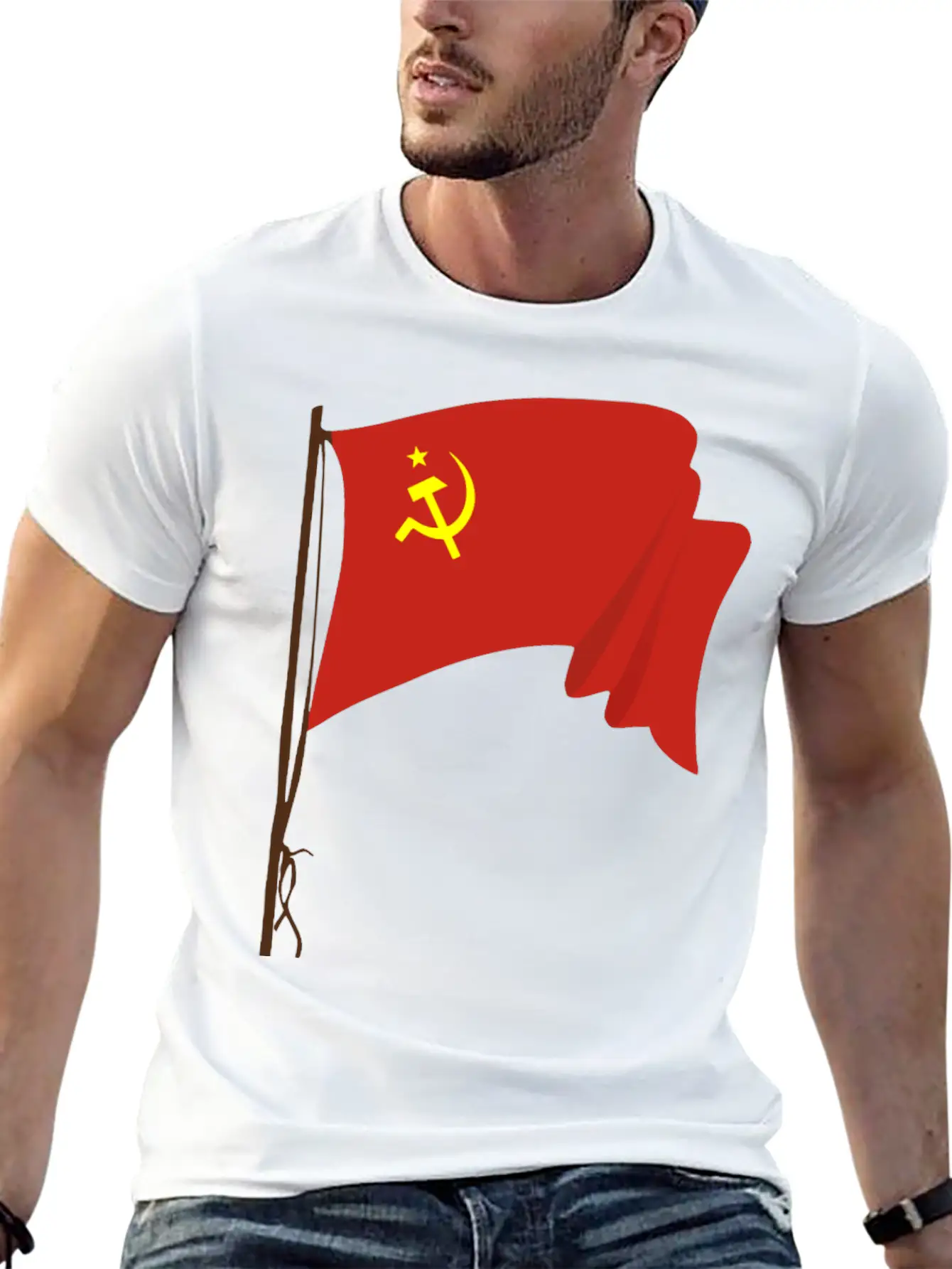 Soviet Flag 2 Unisex Short Sleeve Soft Cotton T-Shirt – Casual Everyday Wear