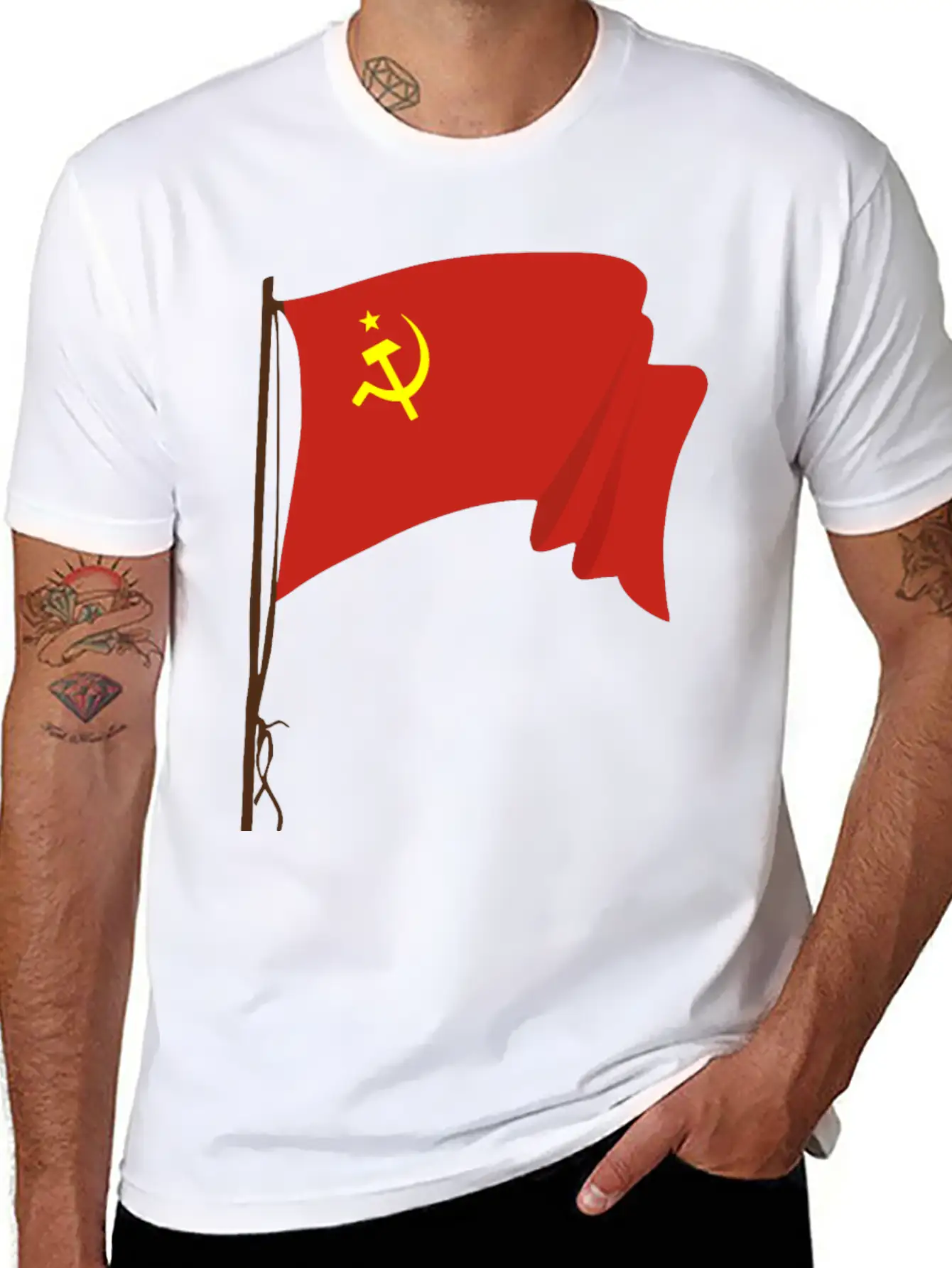 Soviet Flag 2 Unisex Short Sleeve Soft Cotton T-Shirt – Casual Everyday Wear