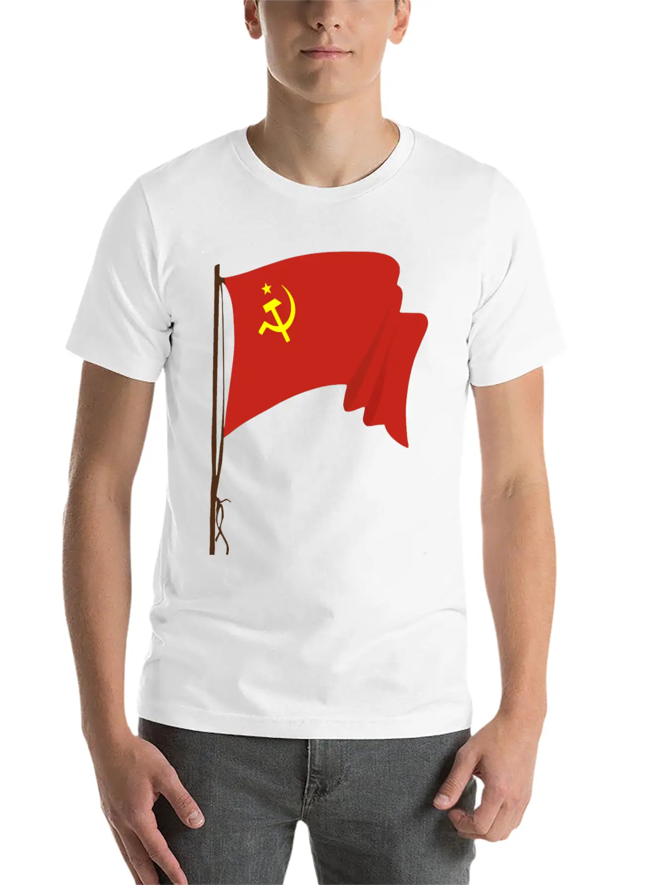 Soviet Flag 2 Unisex Short Sleeve Soft Cotton T-Shirt – Casual Everyday Wear