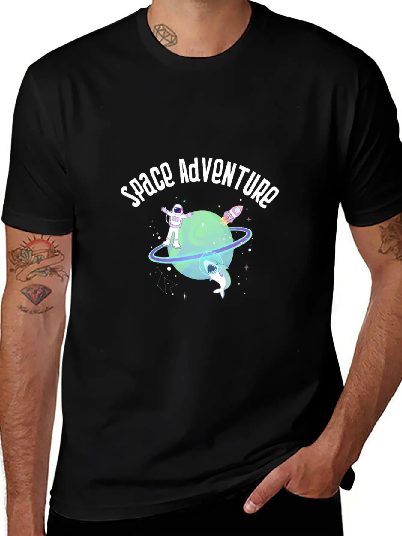 Space Adventure Stylish Everyday T-Shirt – Unisex Basic Cotton Tee
