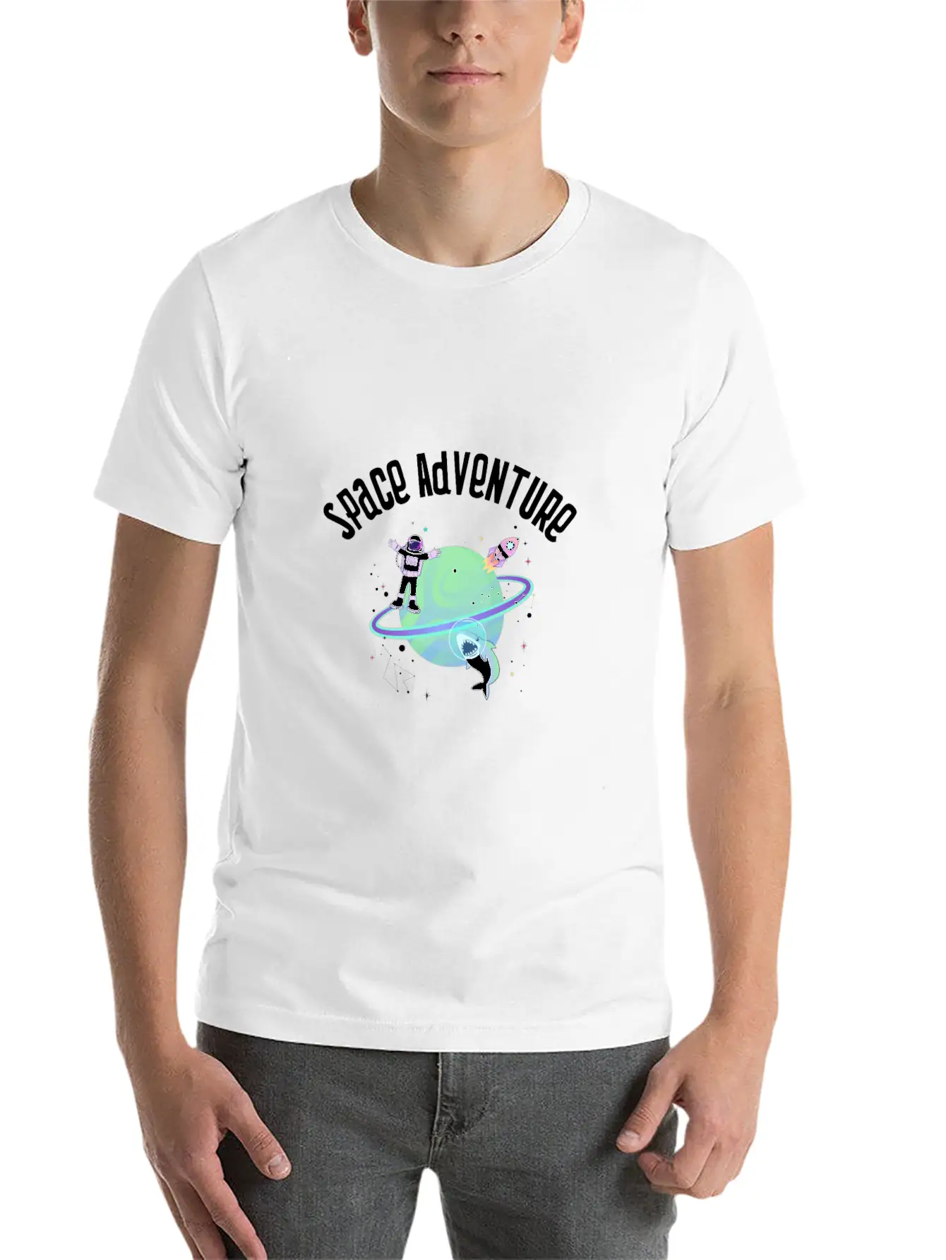 Space Adventure Stylish Everyday T-Shirt – Unisex Basic Cotton Tee