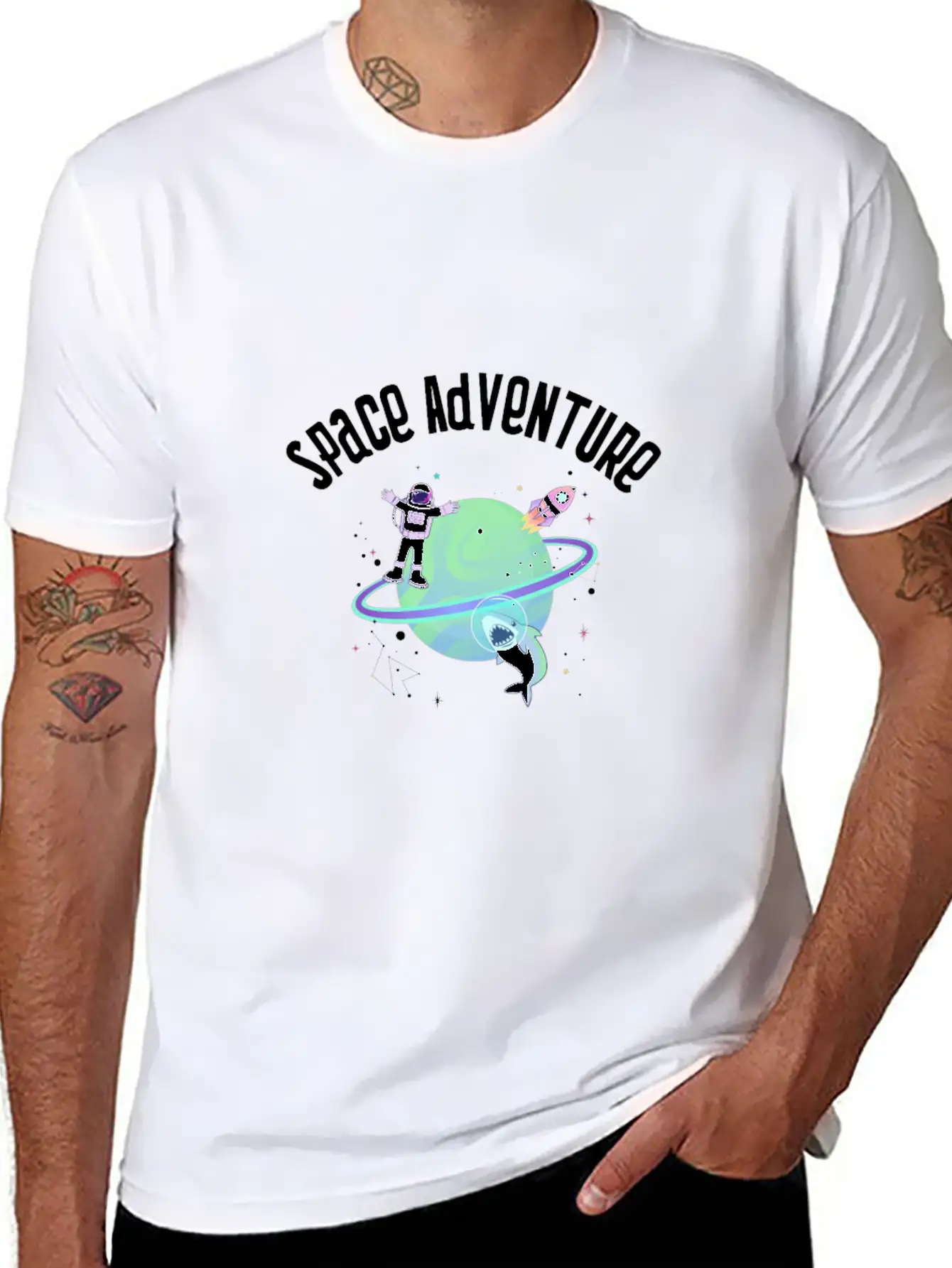 Space Adventure Stylish Everyday T-Shirt – Unisex Basic Cotton Tee