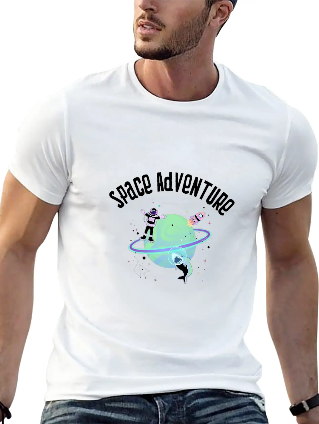 Space Adventure Stylish Everyday T-Shirt – Unisex Basic Cotton Tee