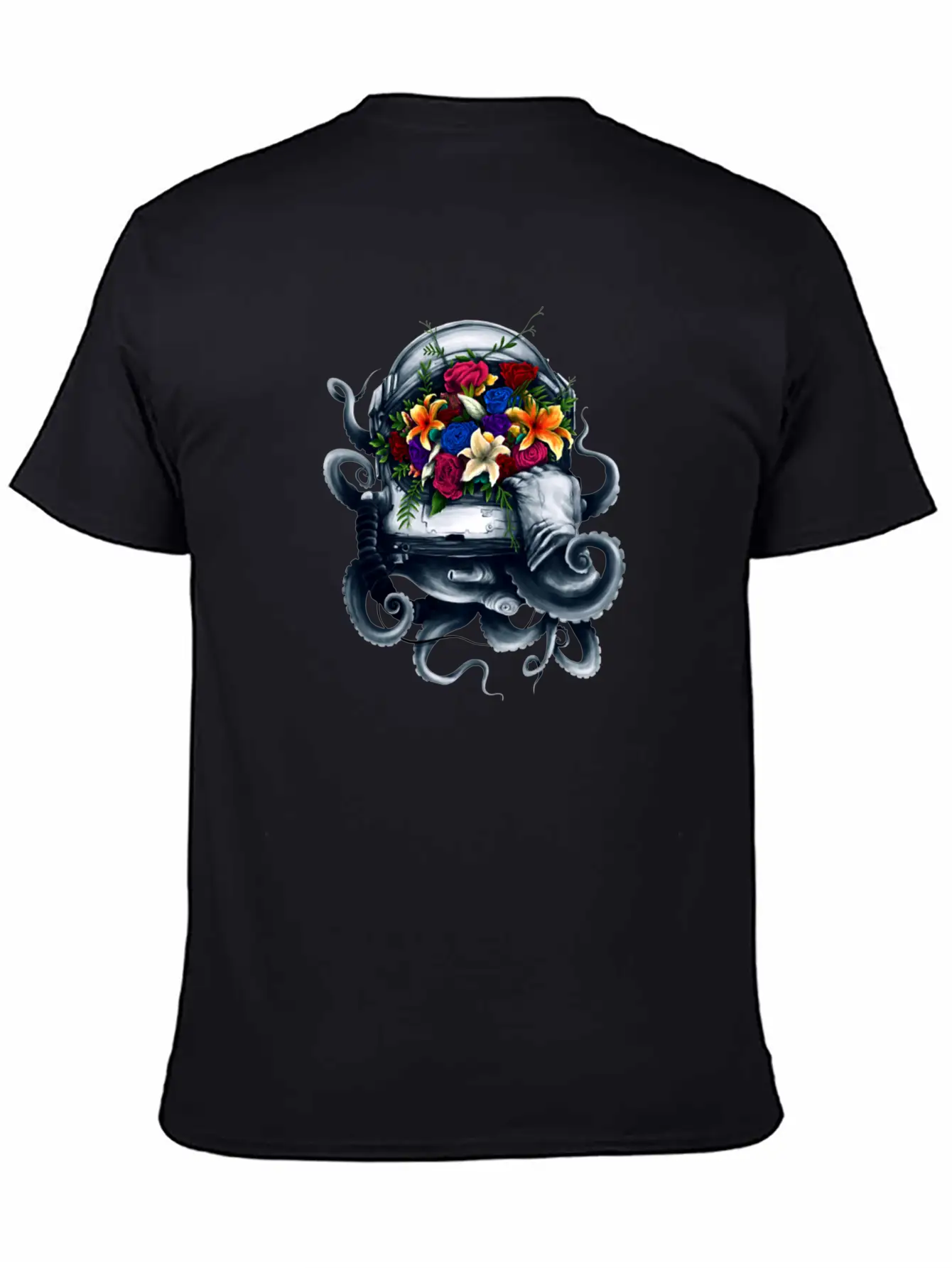 Space Bloom, Space Flower Bloom Unisex Casual T-Shirt – Clean Design For Daily Comfort