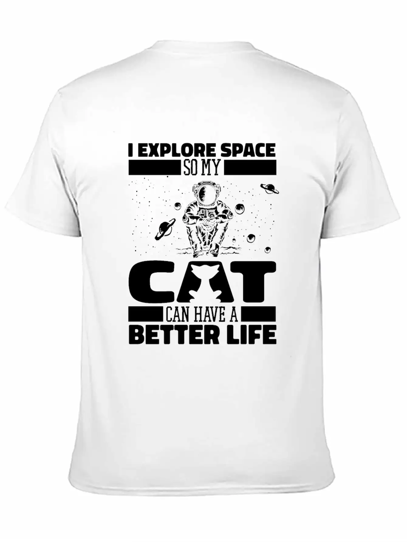 Space Cat Space Colonization Basic Graphic T-Shirt – Daily Comfort In Soft Cotton