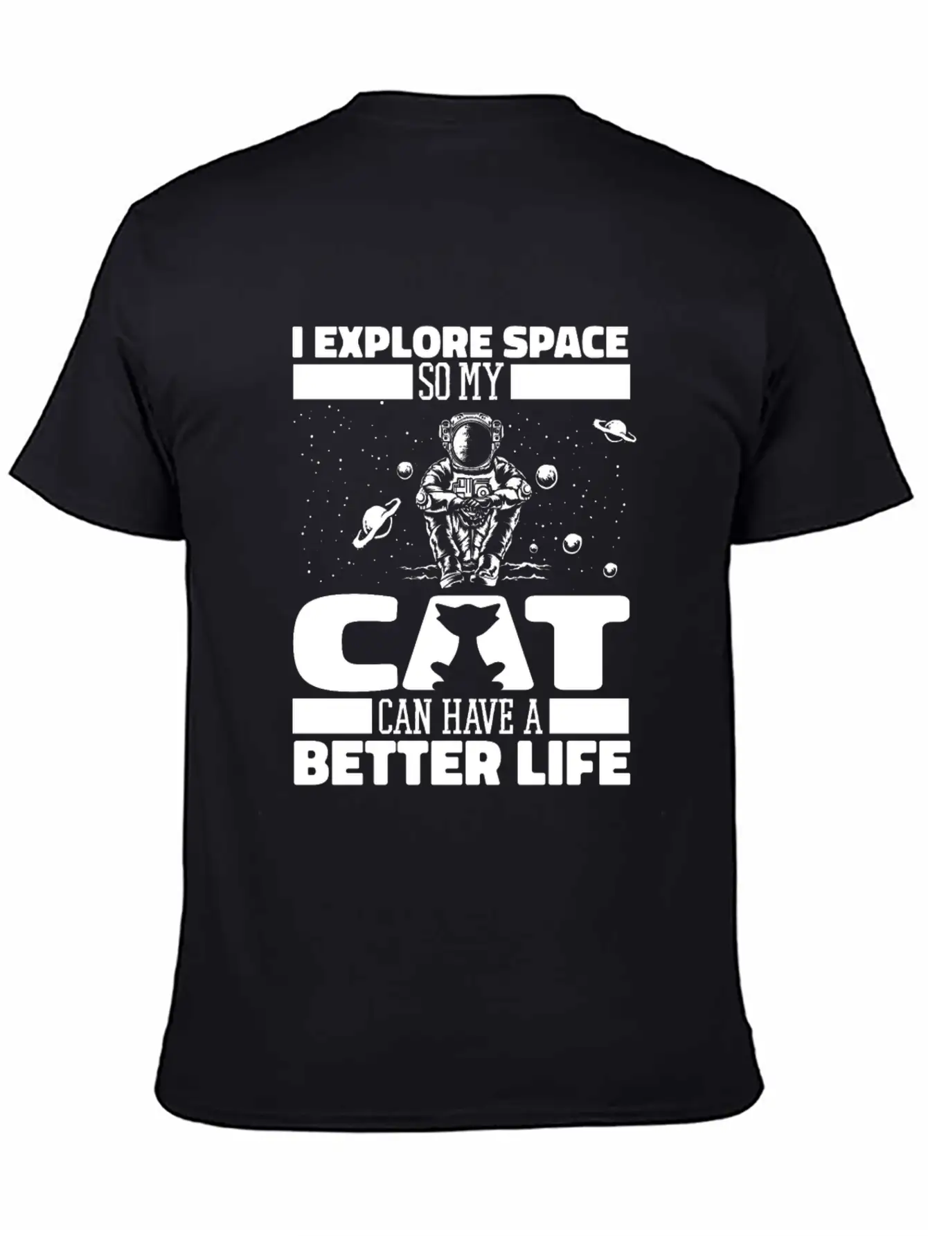 Space Cat Space Colonization Basic Graphic T-Shirt – Daily Comfort In Soft Cotton