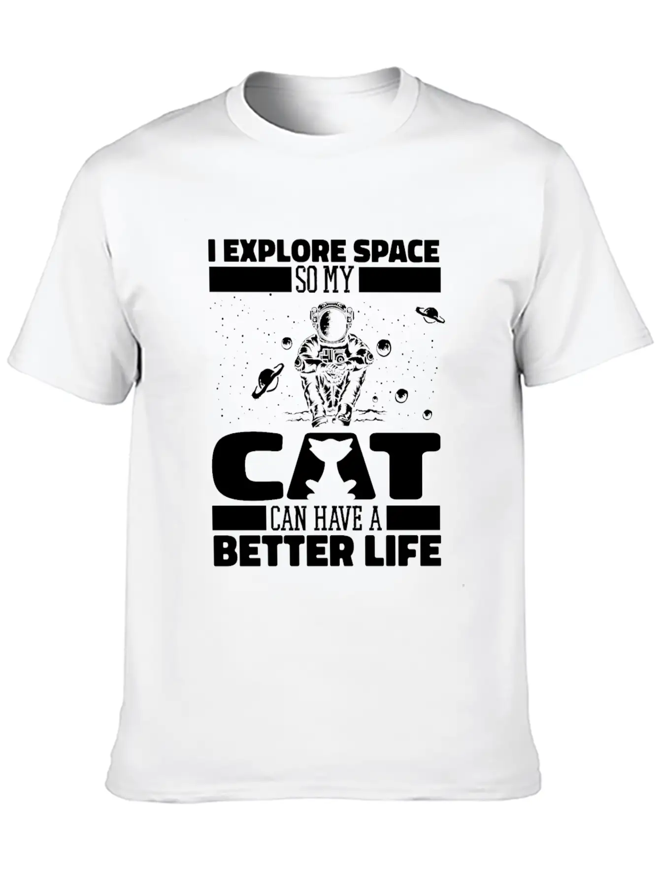 Space Cat Space Colonization Basic Graphic T-Shirt – Daily Comfort In Soft Cotton