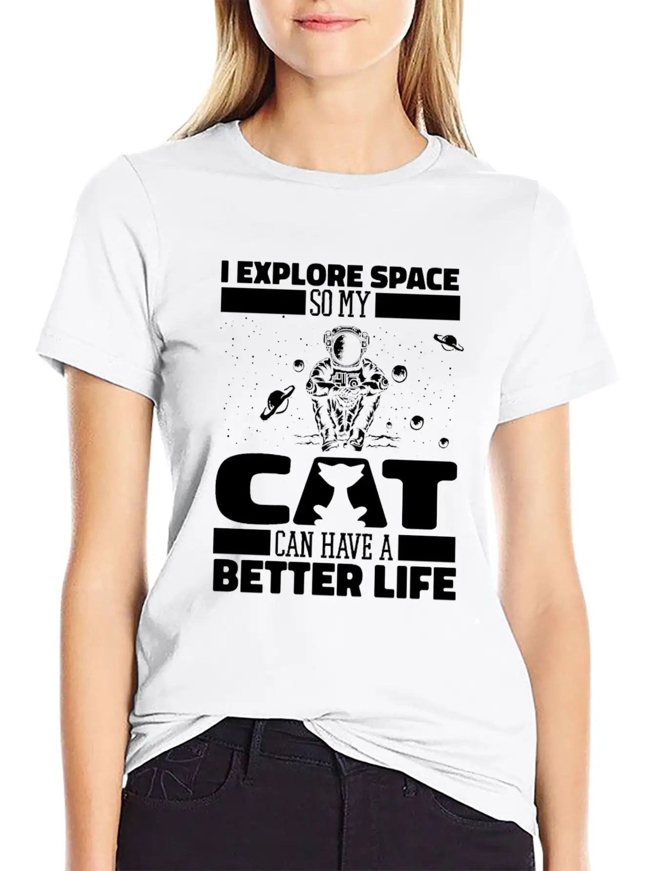 Space Cat Space Colonization Basic Graphic T-Shirt – Daily Comfort In Soft Cotton