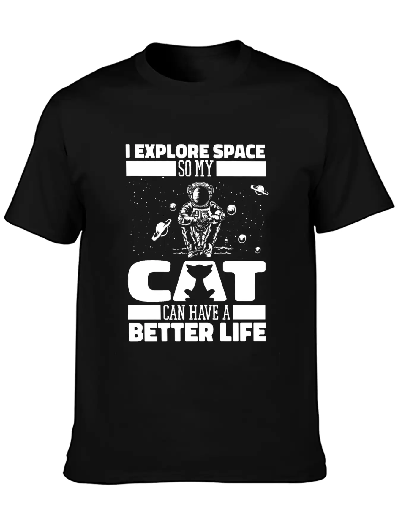 Space Cat Space Colonization Basic Graphic T-Shirt – Daily Comfort In Soft Cotton