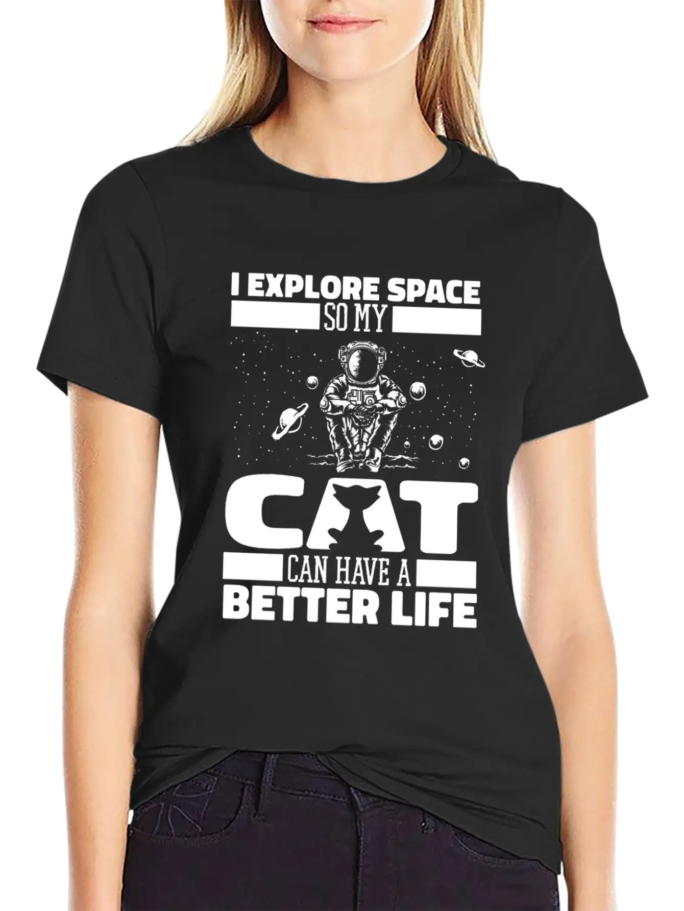 Space Cat Space Colonization Basic Graphic T-Shirt – Daily Comfort In Soft Cotton