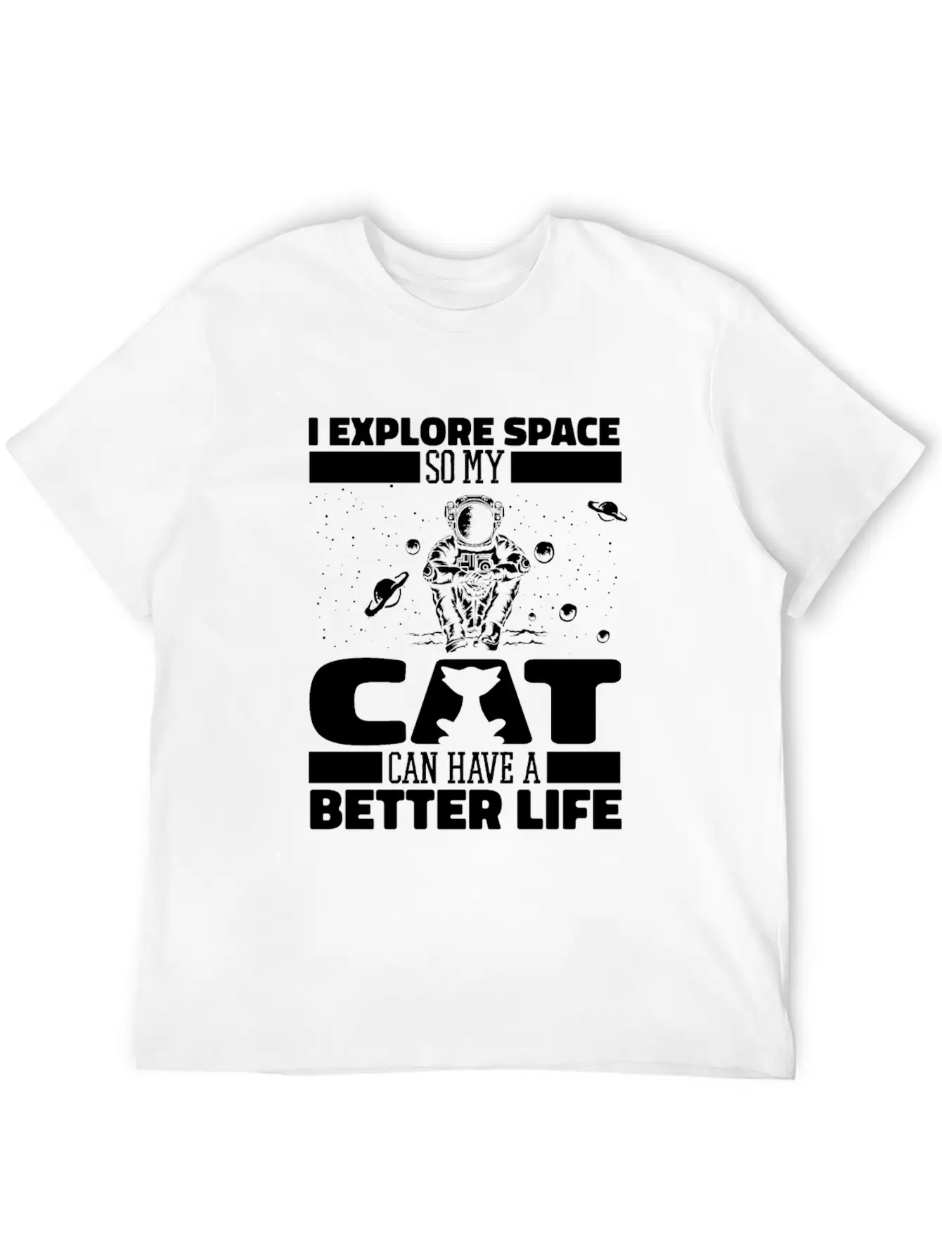 Space Cat Space Colonization Basic Graphic T-Shirt – Daily Comfort In Soft Cotton