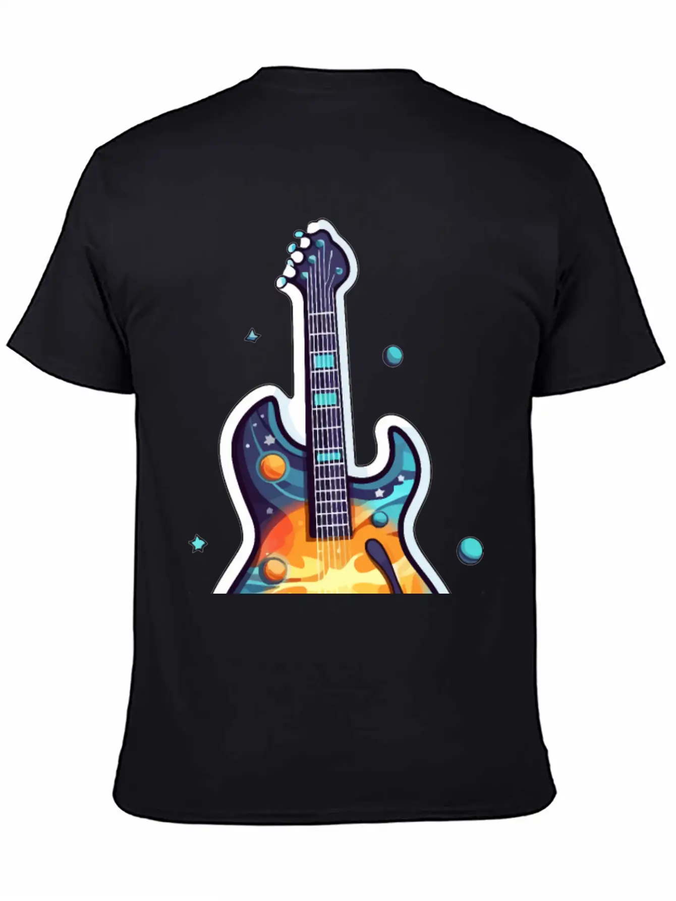 Space-Inspired Instrument, Guitar Comfortable Minimalist Graphic Tee – Summer Style Essential