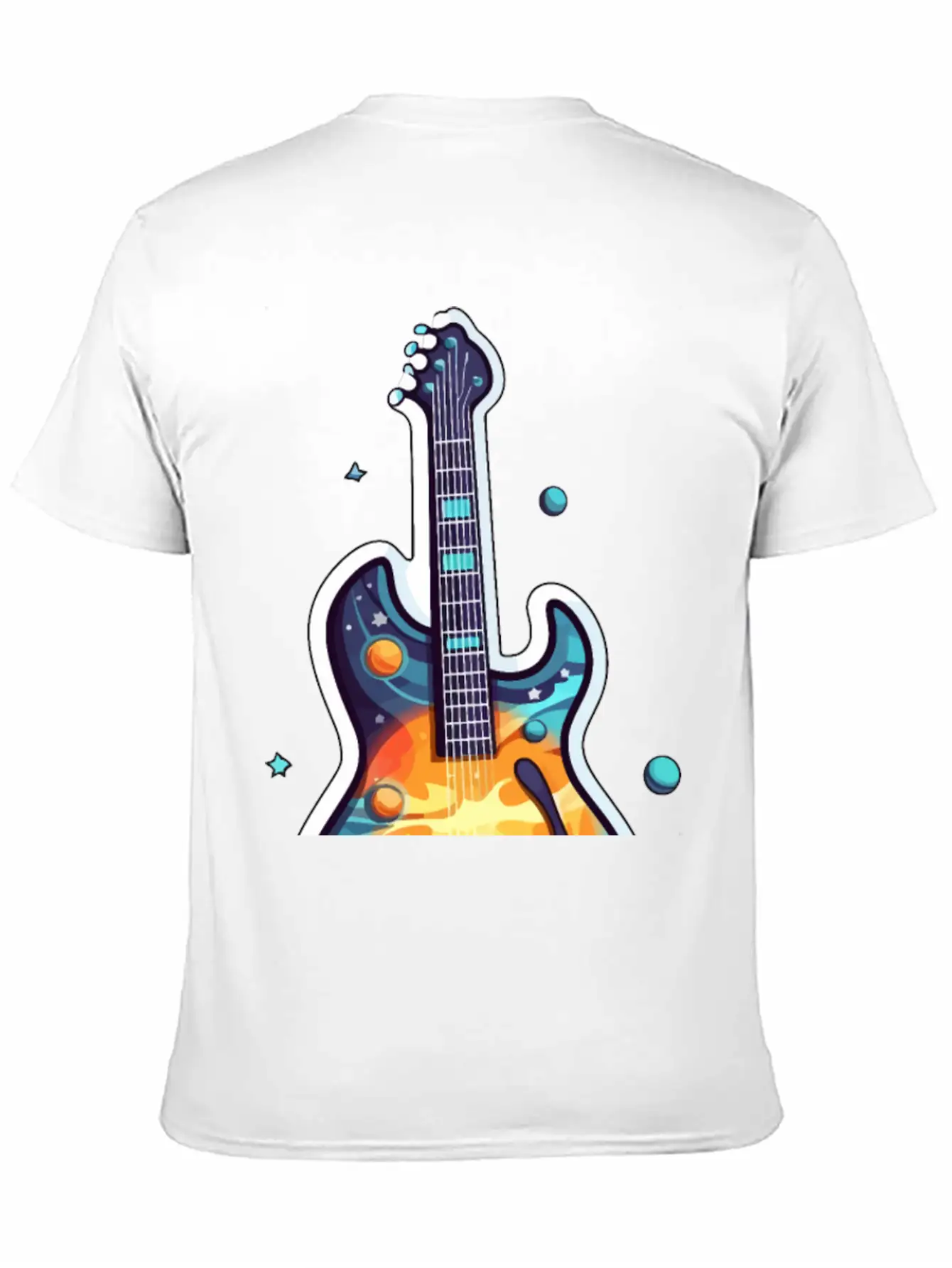 Space-Inspired Instrument, Guitar Comfortable Minimalist Graphic Tee – Summer Style Essential