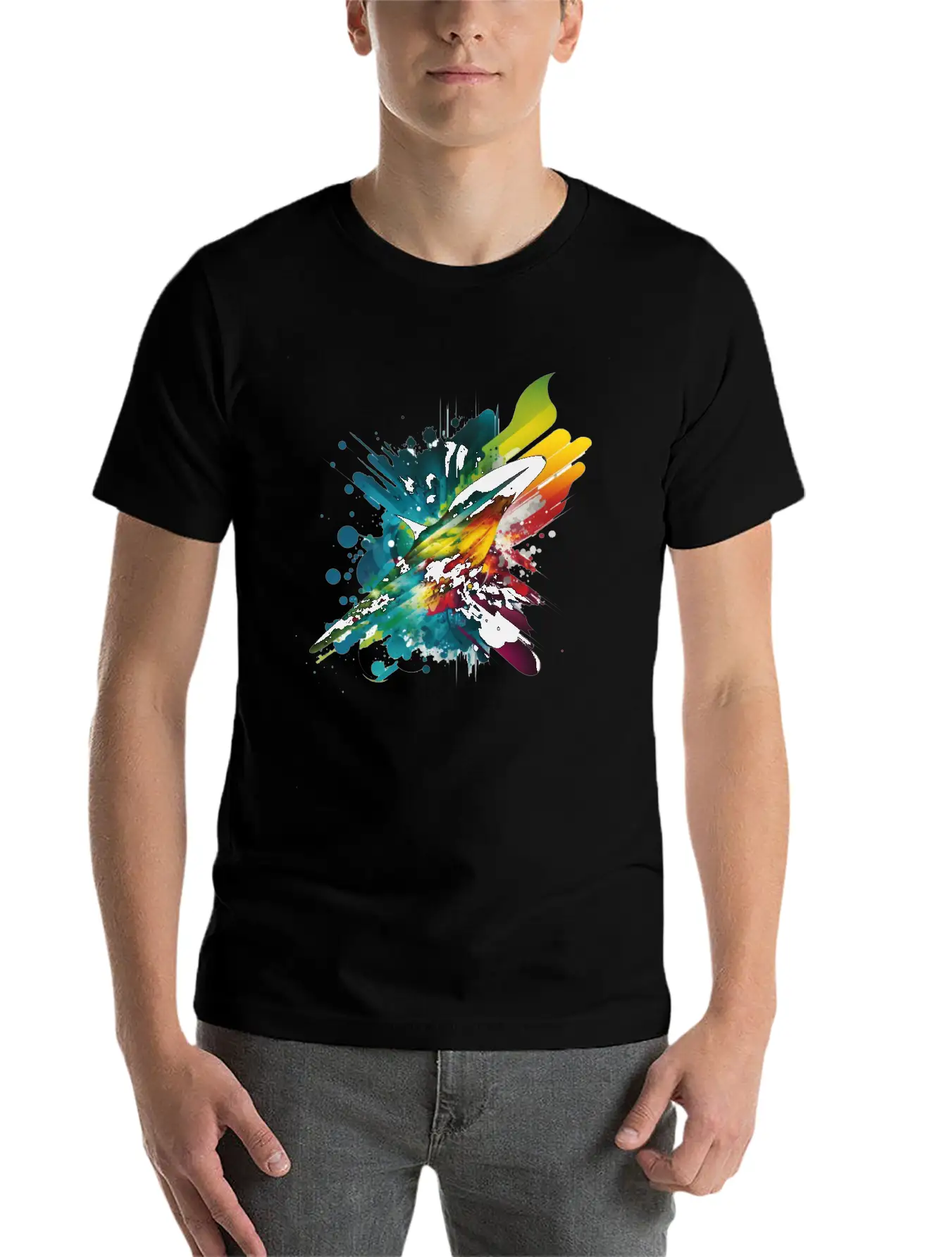 Space Rainbow Unisex Casual T-Shirt – Clean Design For Daily Comfort