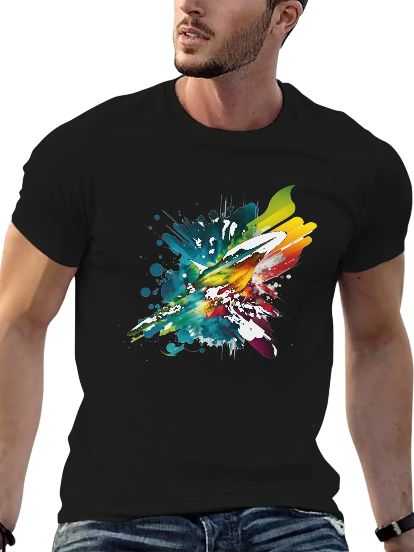 Space Rainbow Unisex Casual T-Shirt – Clean Design For Daily Comfort