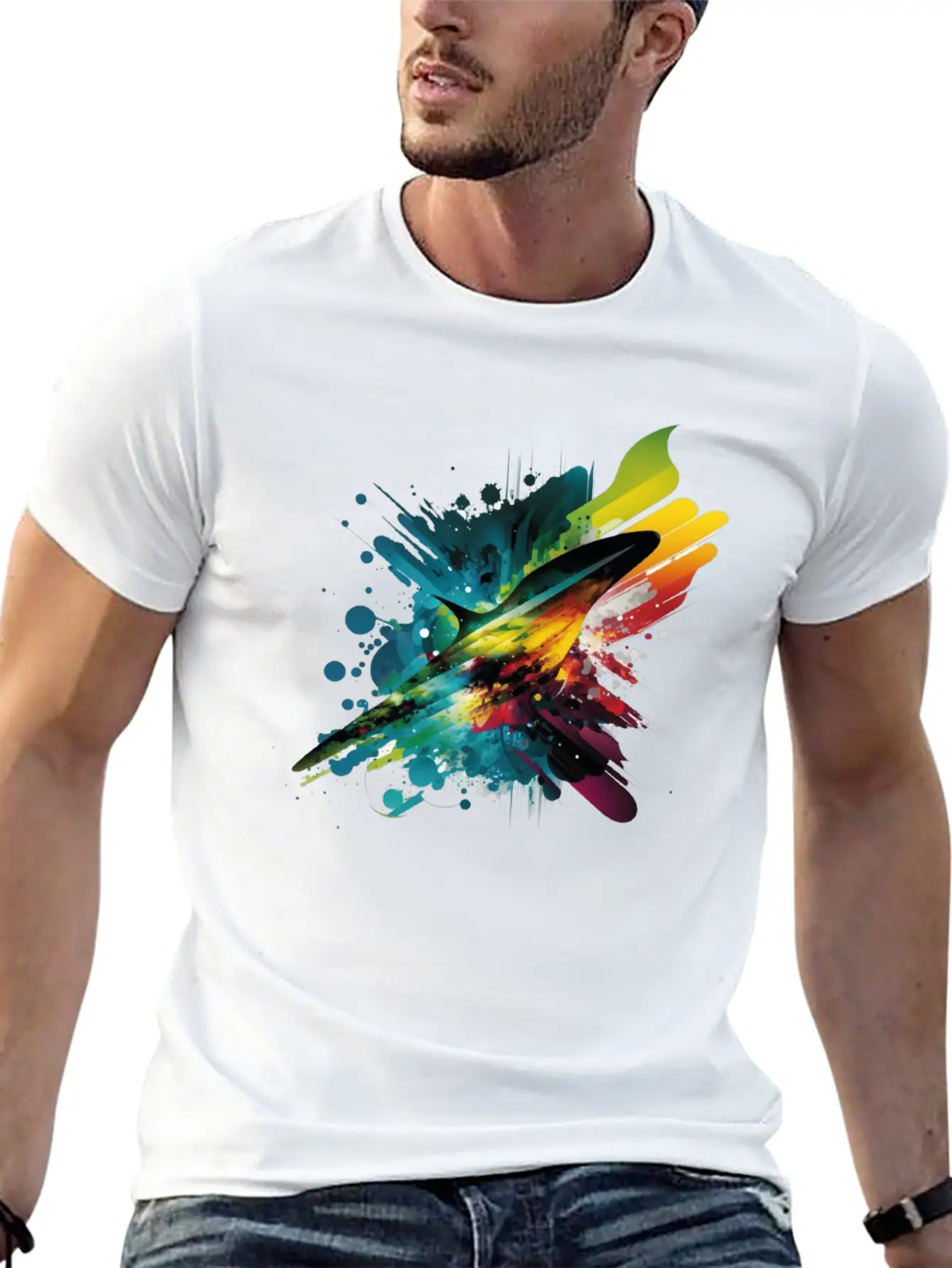 Space Rainbow Unisex Casual T-Shirt – Clean Design For Daily Comfort