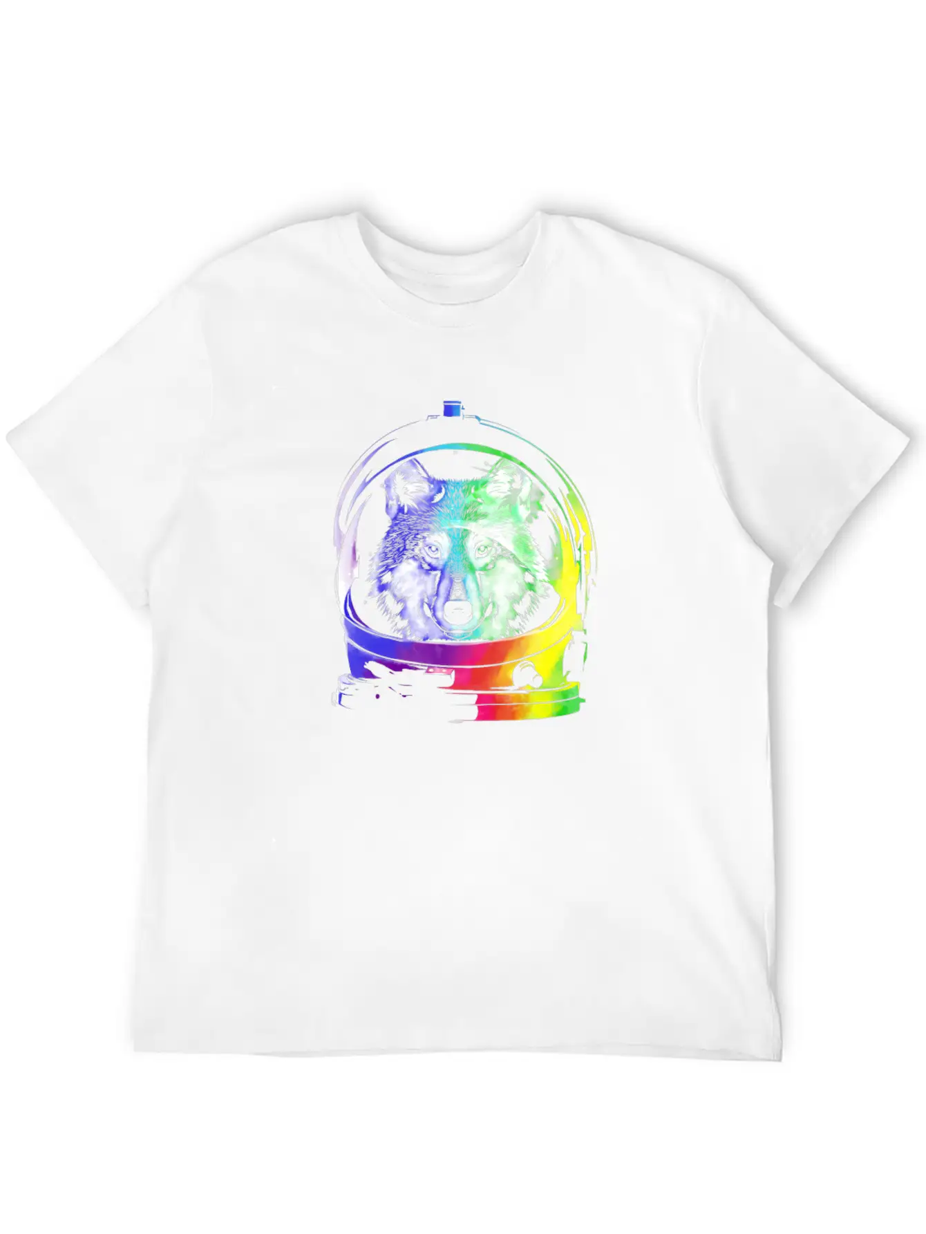 Space Wolf Art Shirt Animal Gift Idea Comfortable Minimalist Graphic Tee – Summer Style Essential