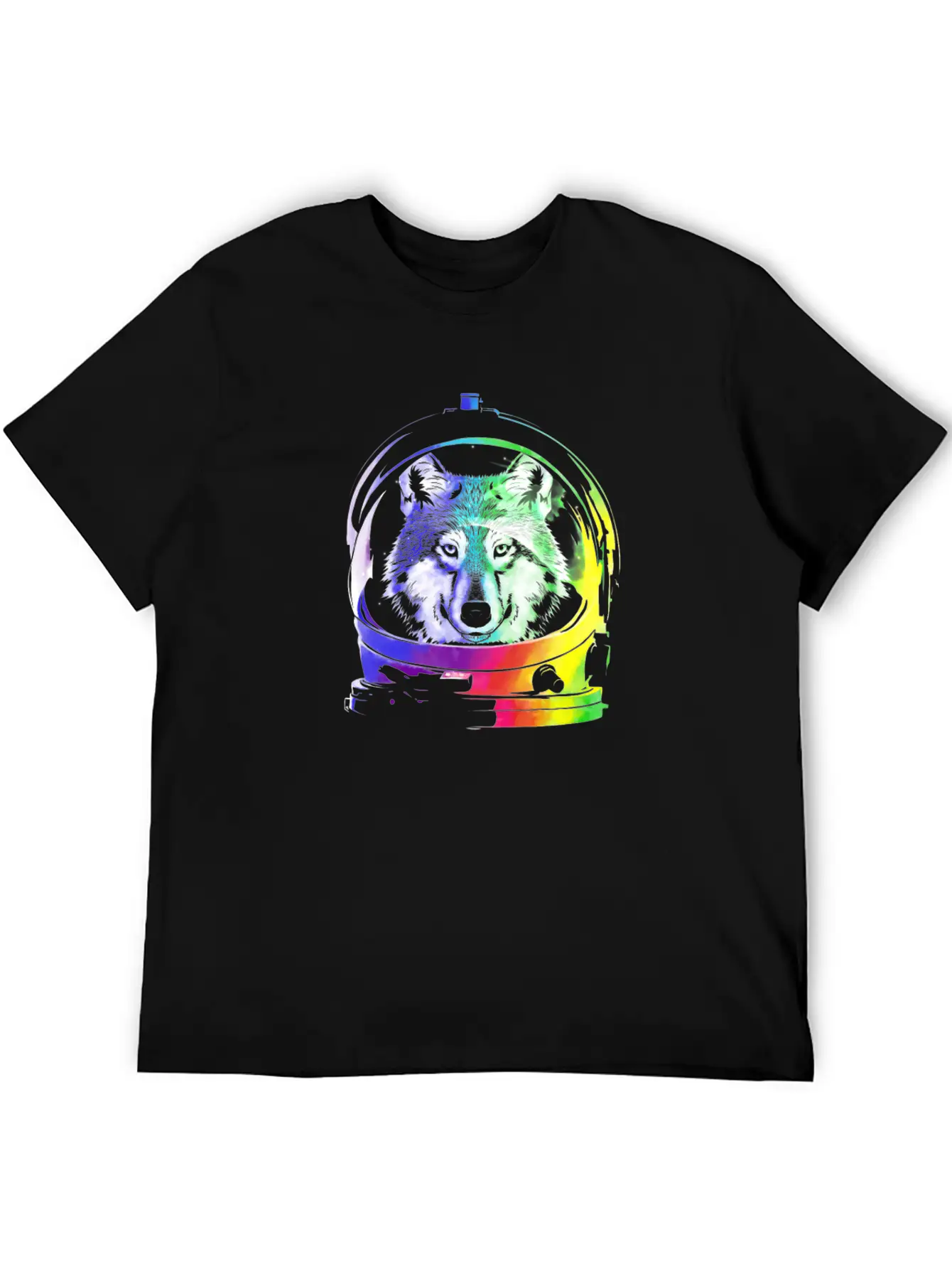 Space Wolf Art Shirt Animal Gift Idea Comfortable Minimalist Graphic Tee – Summer Style Essential