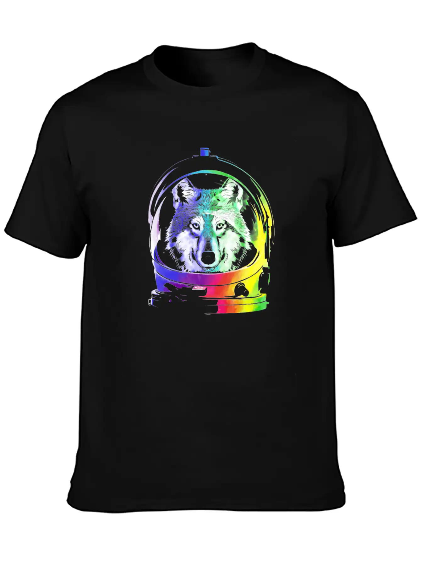 Space Wolf Art Shirt Animal Gift Idea Comfortable Minimalist Graphic Tee – Summer Style Essential