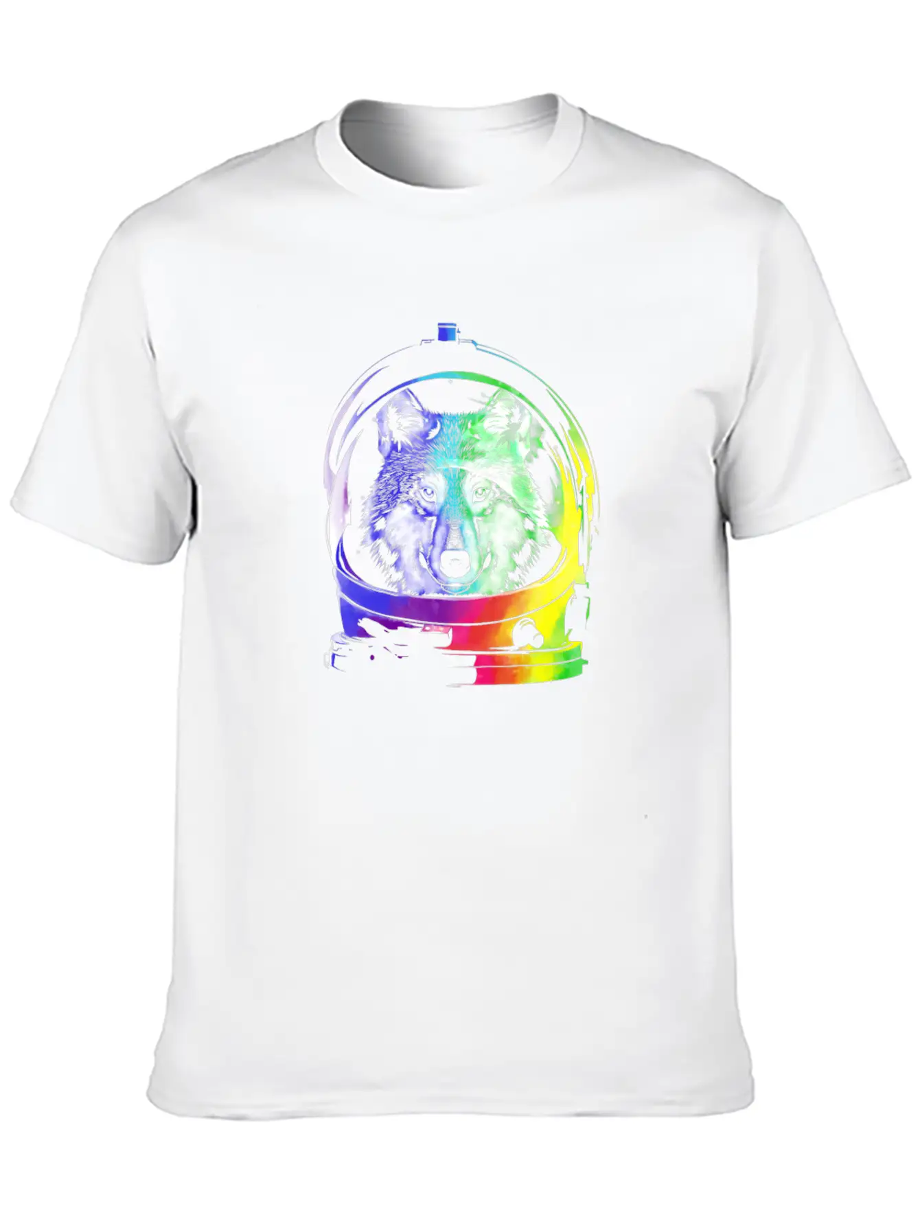 Space Wolf Art Shirt Animal Gift Idea Comfortable Minimalist Graphic Tee – Summer Style Essential