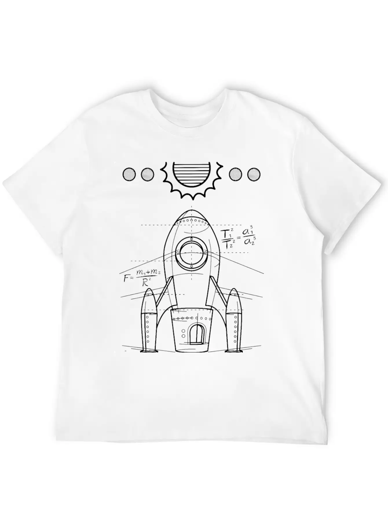 Spaceship Blueprint | Galaxy Space Astronautics Comfortable Minimalist Graphic Tee – Summer Style Essential