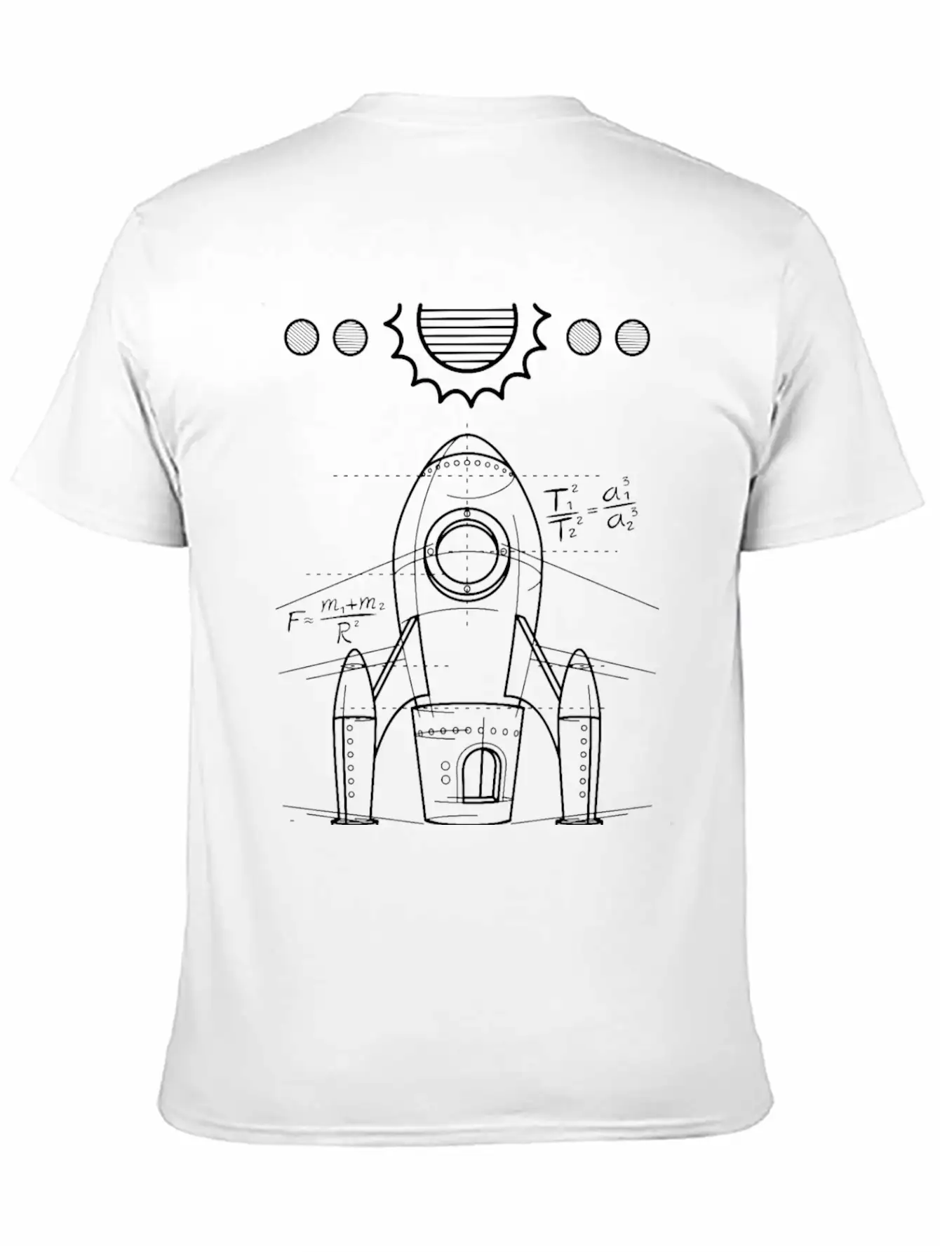 Spaceship Blueprint | Galaxy Space Astronautics Comfortable Minimalist Graphic Tee – Summer Style Essential