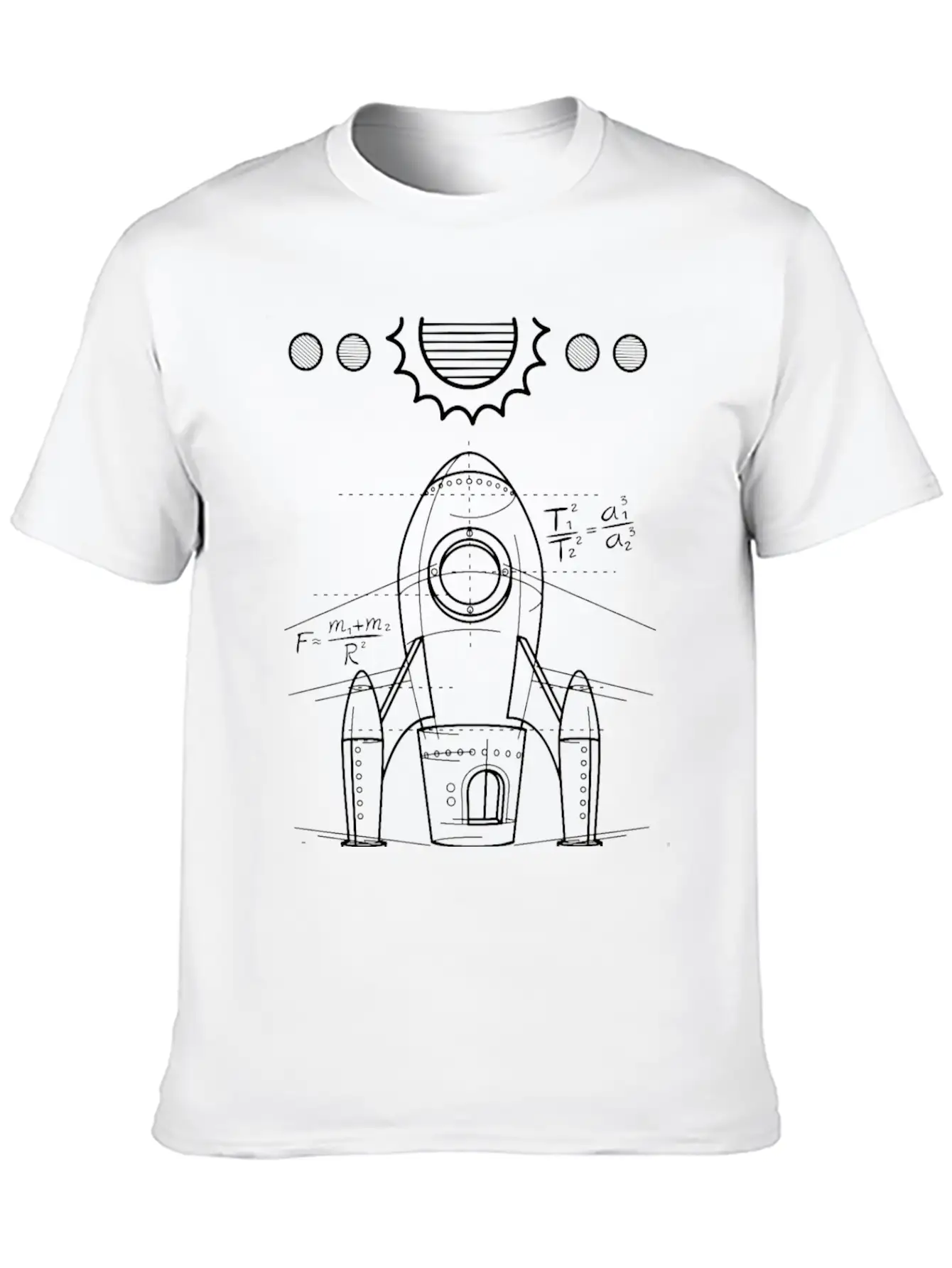 Spaceship Blueprint | Galaxy Space Astronautics Comfortable Minimalist Graphic Tee – Summer Style Essential
