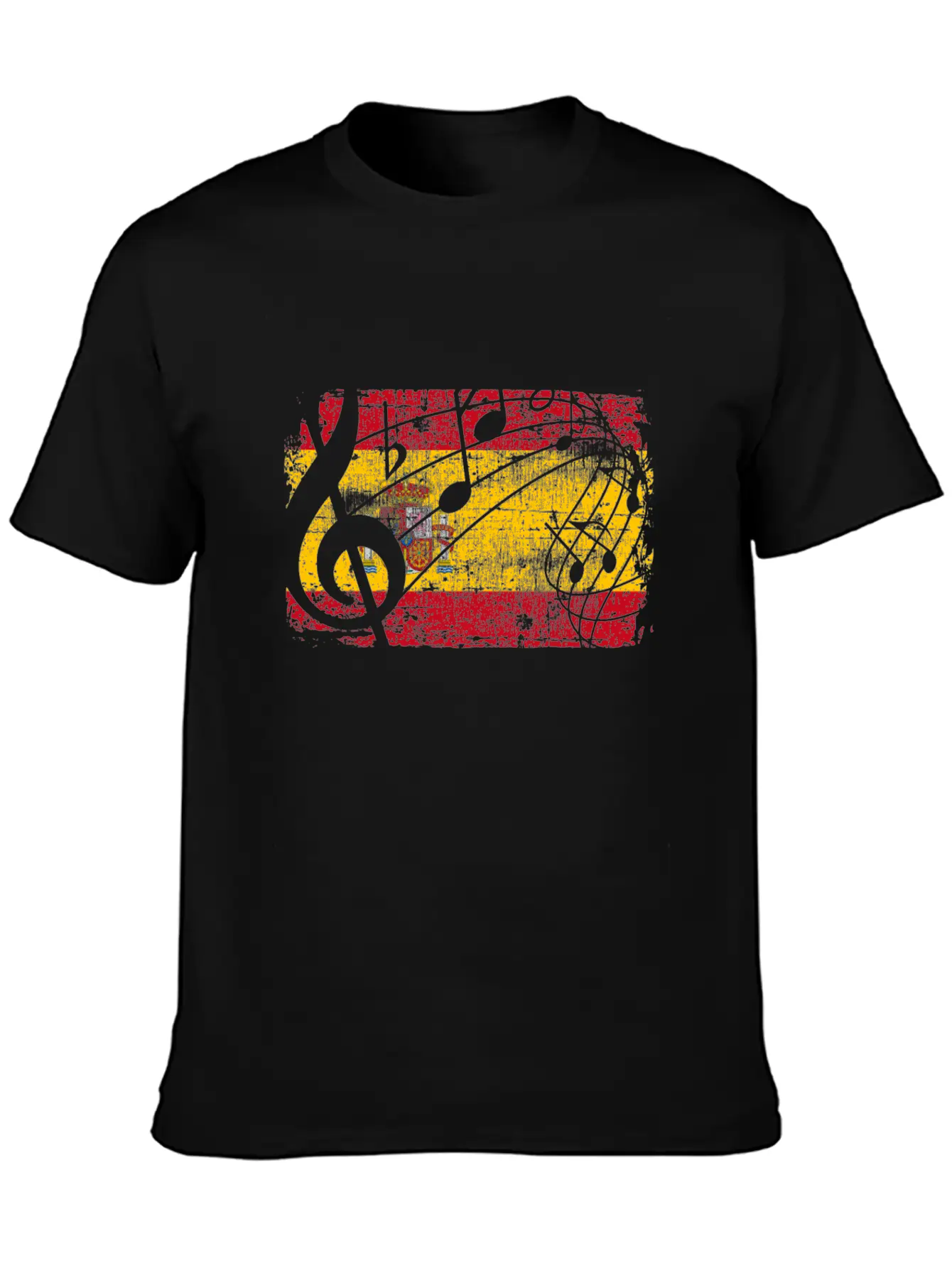 Spain Flag Music Essential Unisex Summer Tee – Soft Cotton Casual Fit