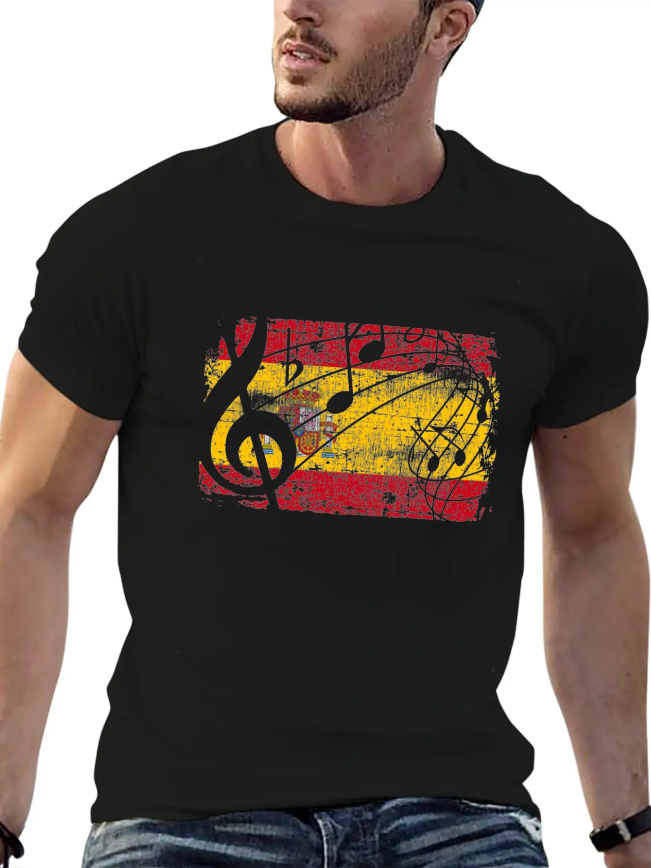 Spain Flag Music Essential Unisex Summer Tee – Soft Cotton Casual Fit