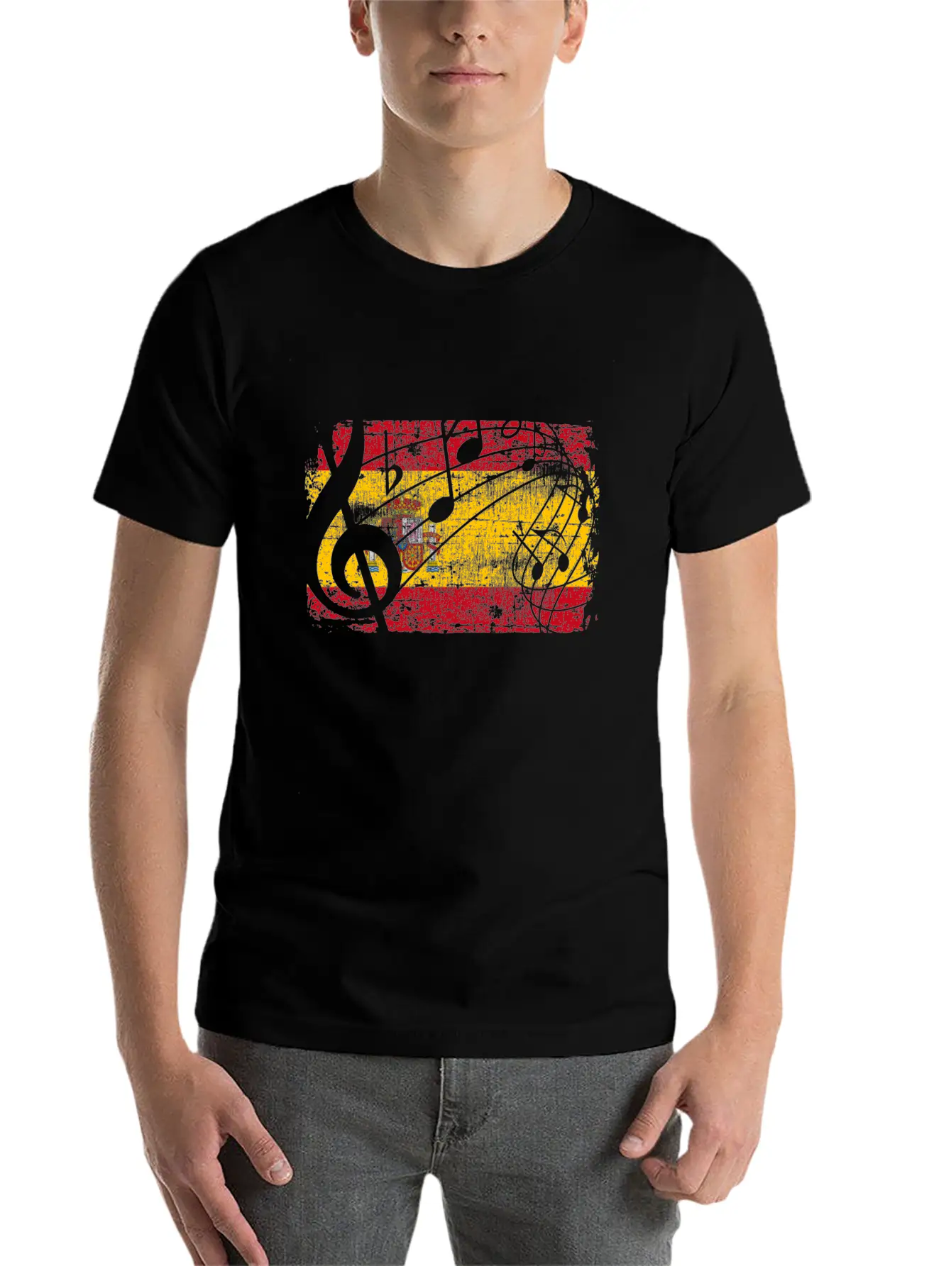 Spain Flag Music Essential Unisex Summer Tee – Soft Cotton Casual Fit