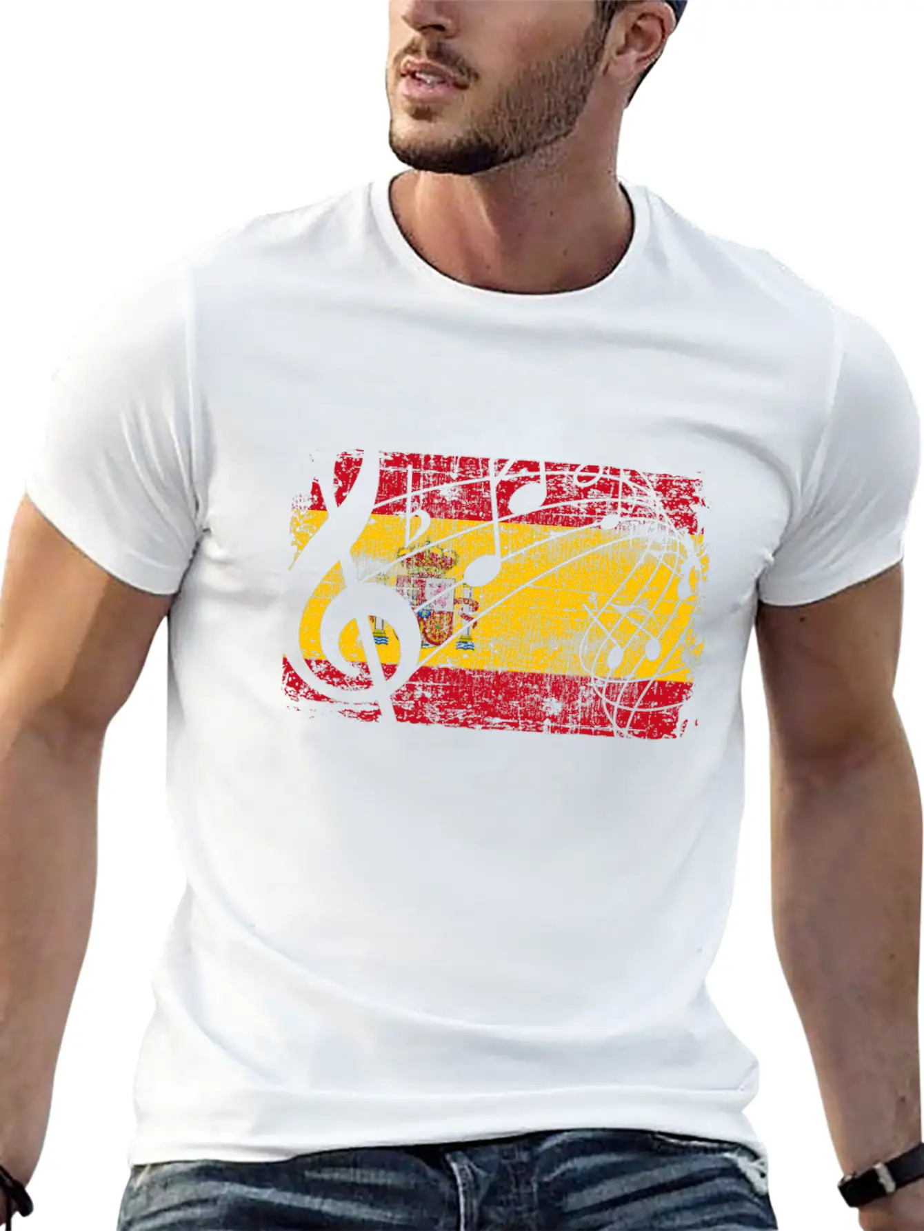 Spain Flag Music Essential Unisex Summer Tee – Soft Cotton Casual Fit
