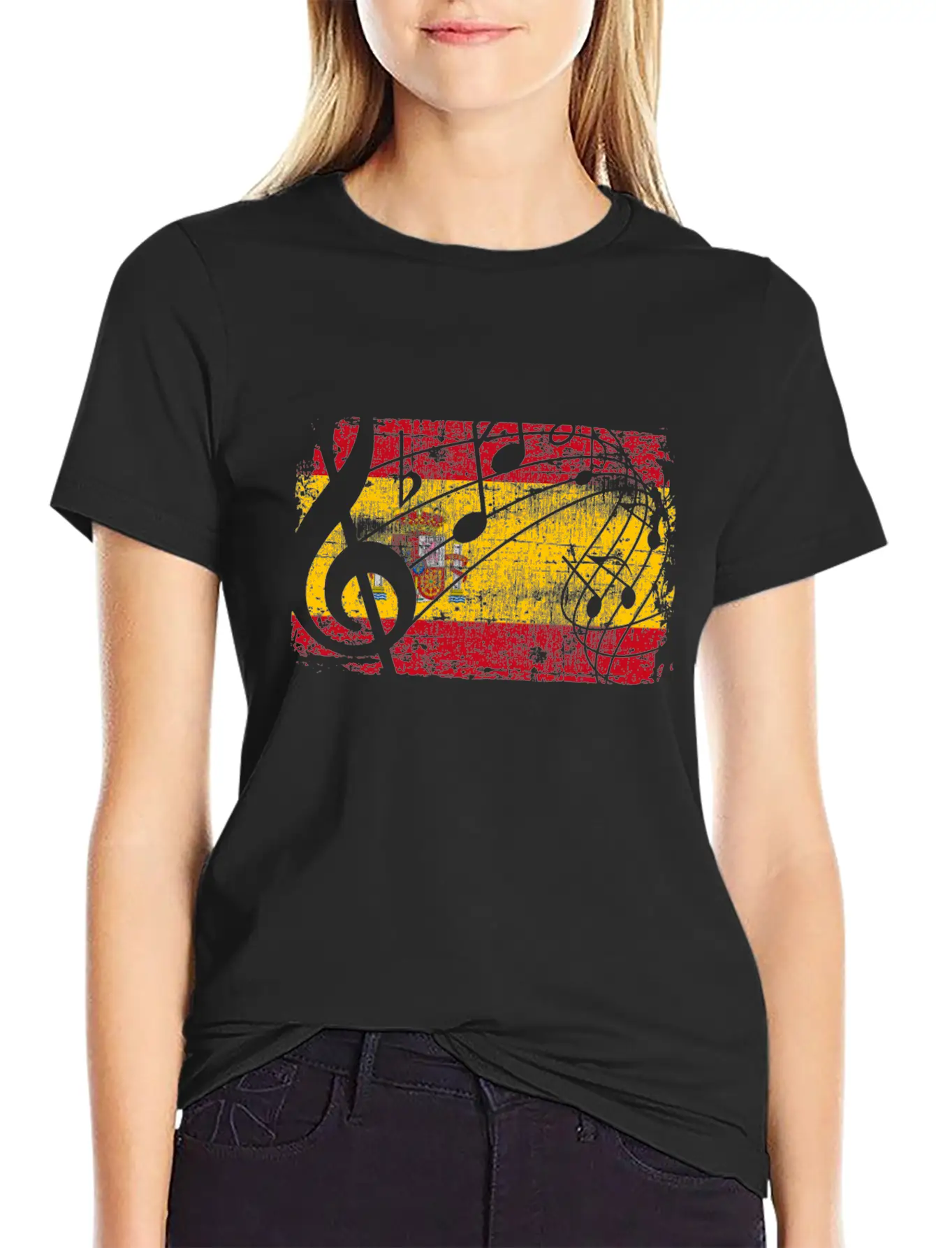 Spain Flag Music Essential Unisex Summer Tee – Soft Cotton Casual Fit