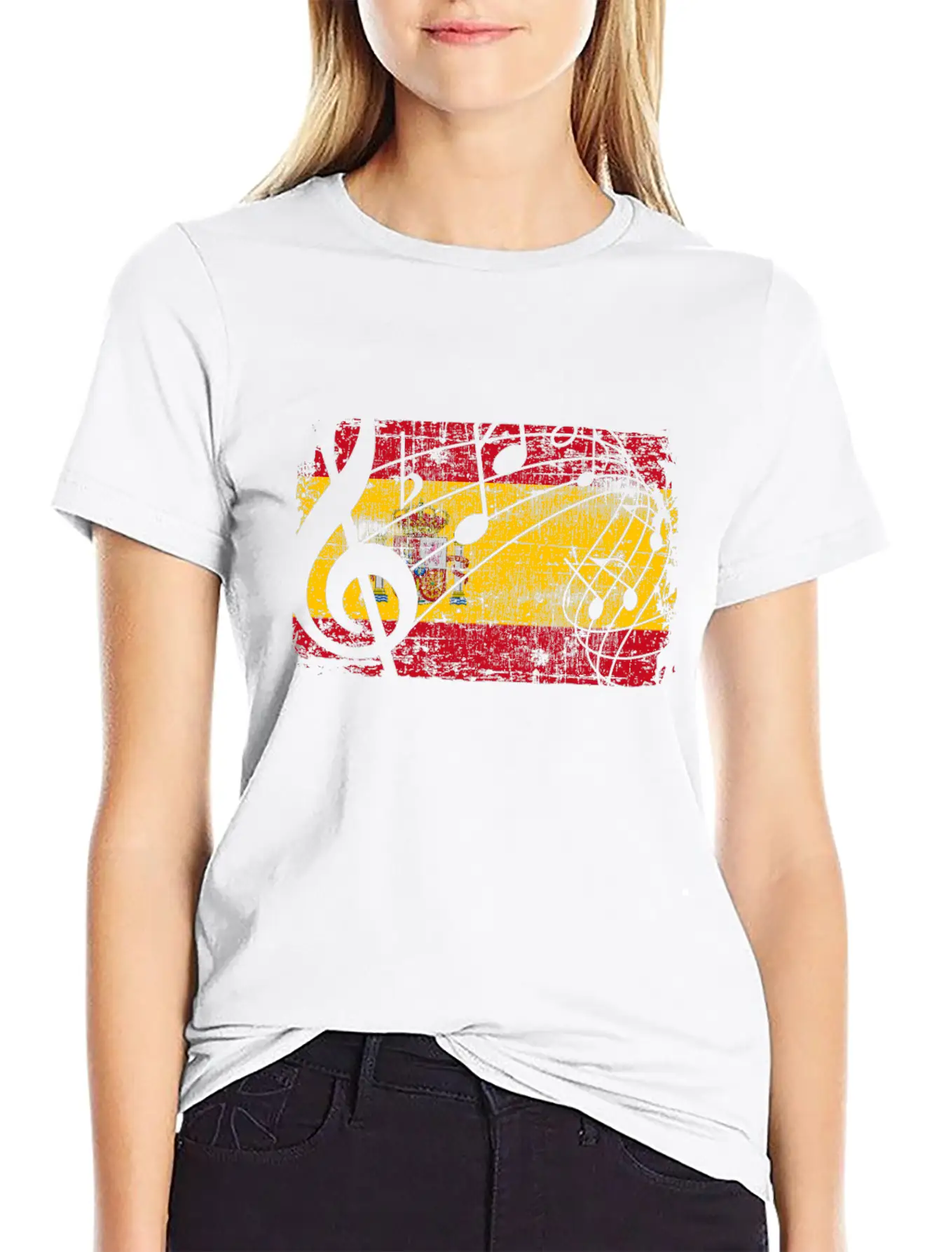 Spain Flag Music Essential Unisex Summer Tee – Soft Cotton Casual Fit