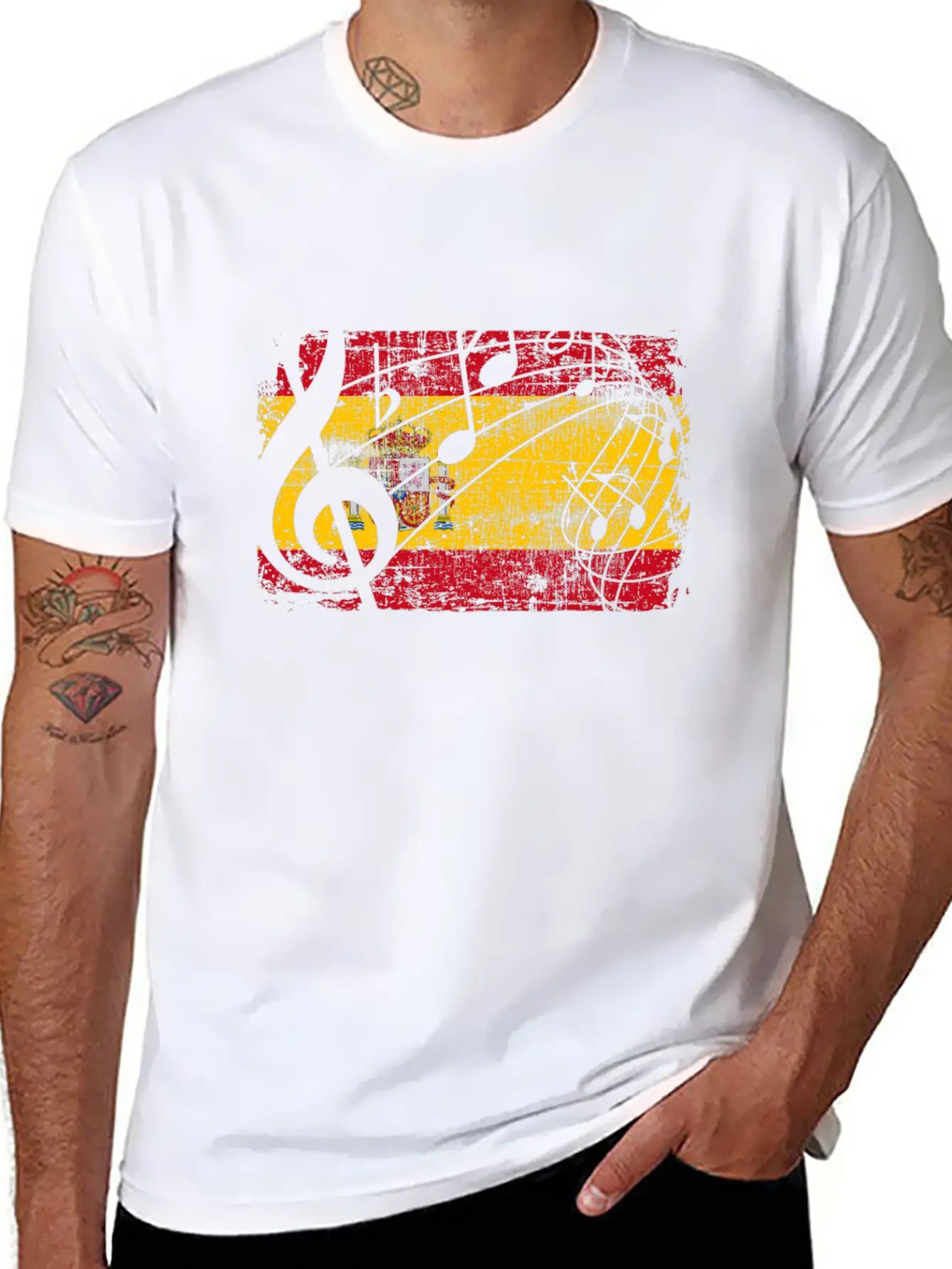 Spain Flag Music Essential Unisex Summer Tee – Soft Cotton Casual Fit