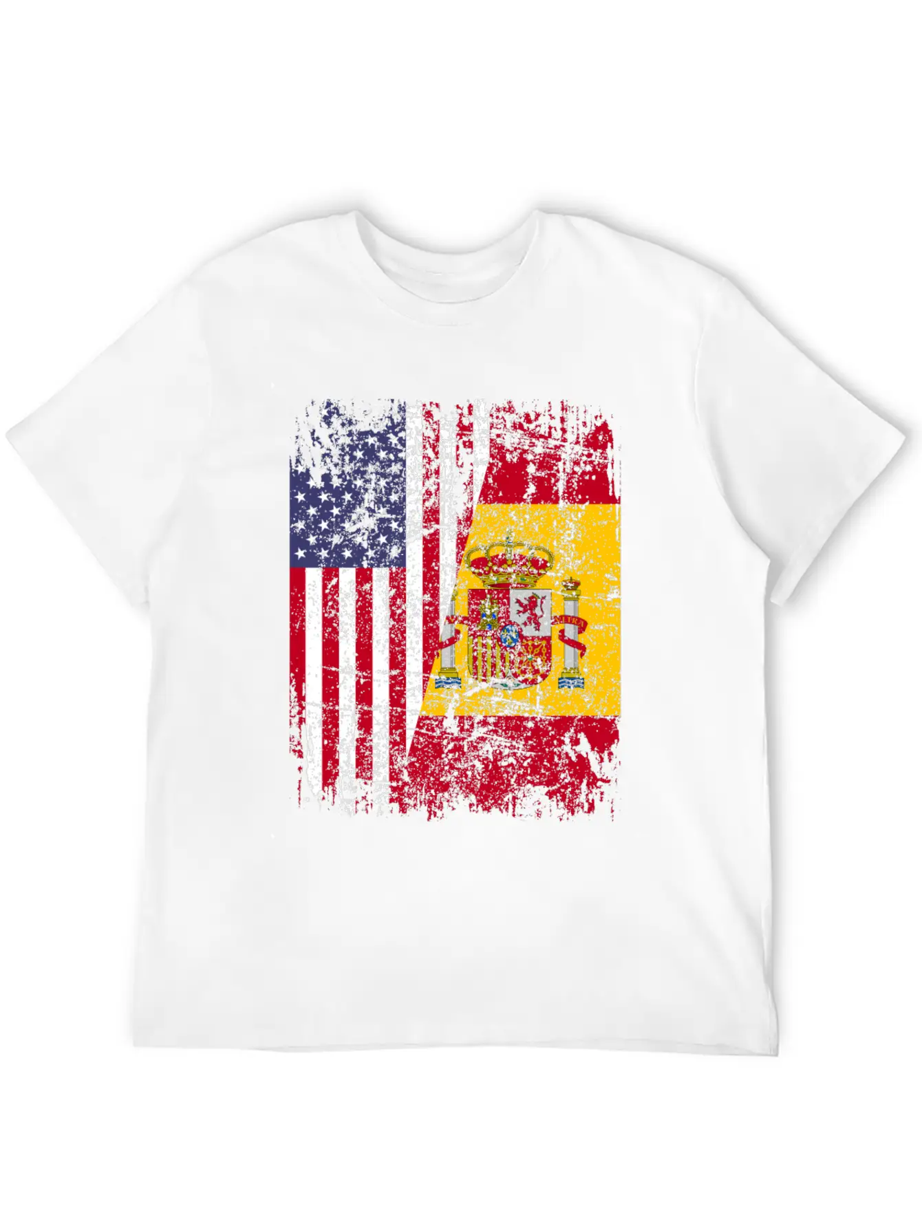 SPANISH ROOTS | American Flag | SPAIN Gift Stylish Everyday T-Shirt – Unisex Basic Cotton Tee