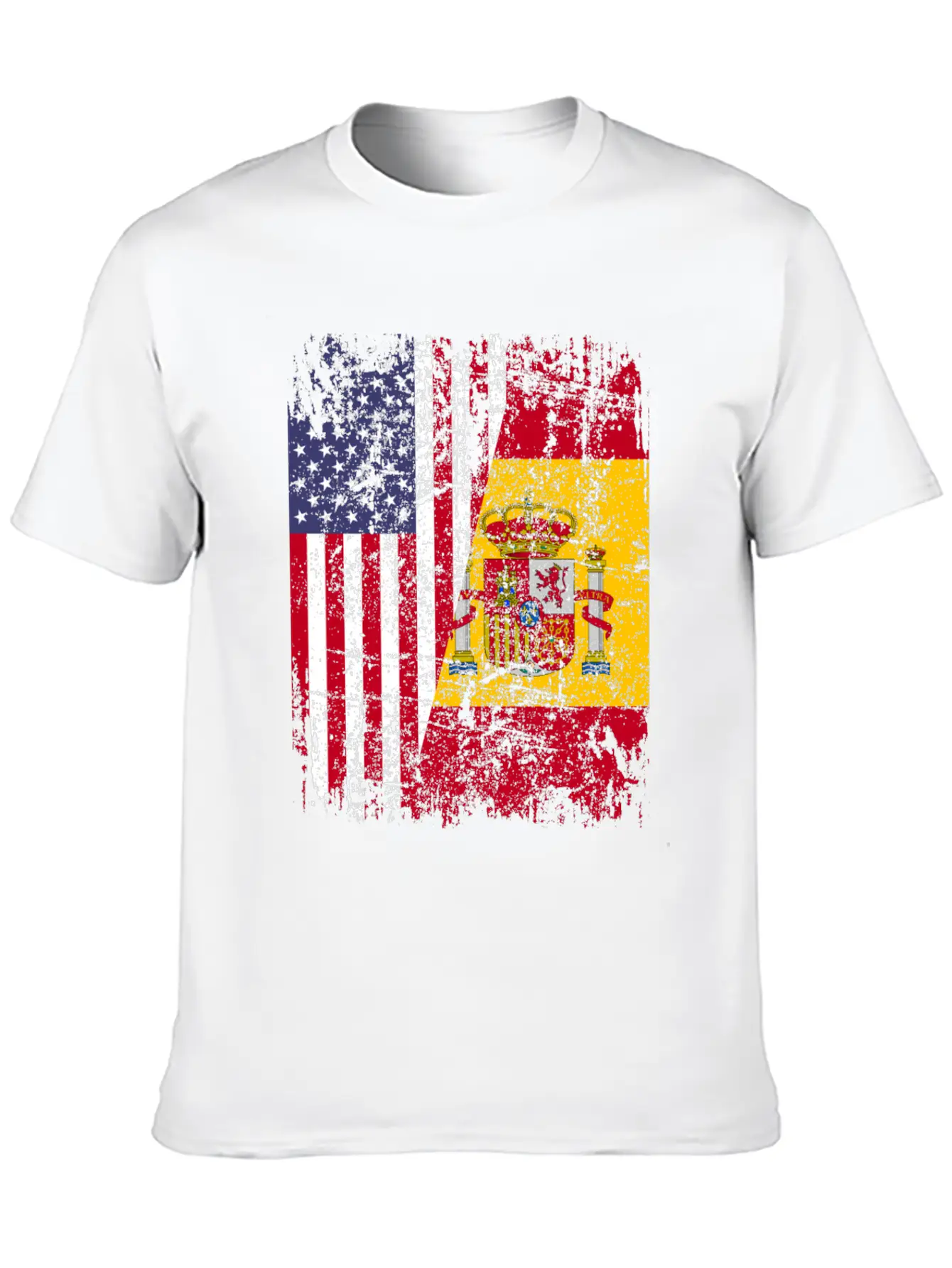 SPANISH ROOTS | American Flag | SPAIN Gift Stylish Everyday T-Shirt – Unisex Basic Cotton Tee