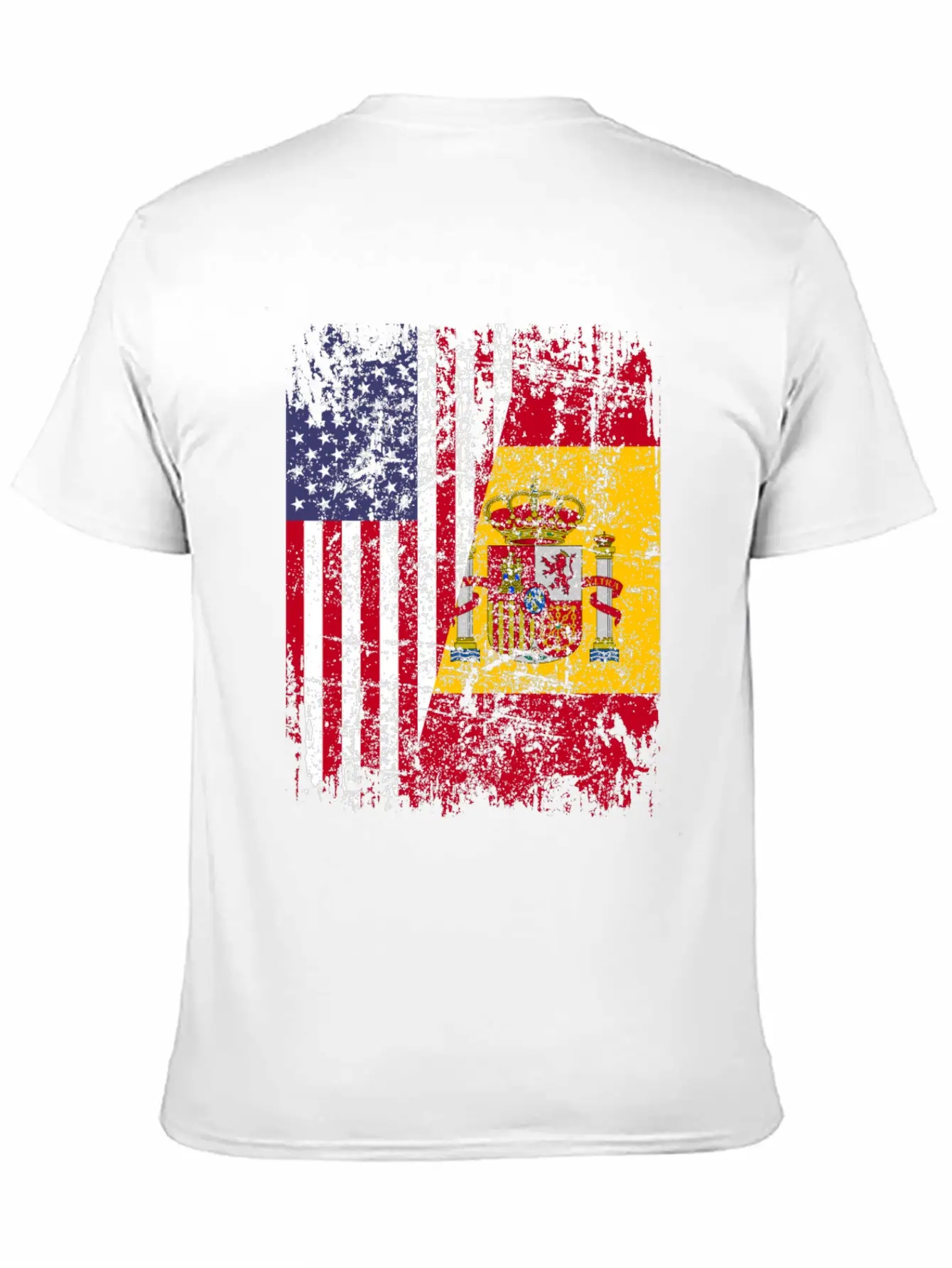 SPANISH ROOTS | American Flag | SPAIN Gift Stylish Everyday T-Shirt – Unisex Basic Cotton Tee