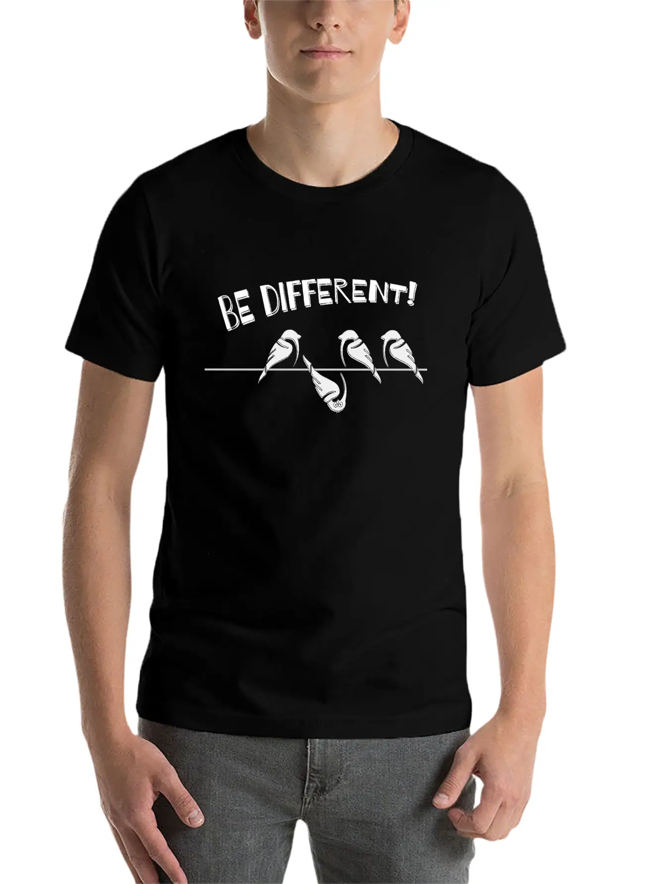 Sparrow Be Different Funny Cool Individuality Gift Essential Unisex Summer Tee – Soft Cotton Casual Fit