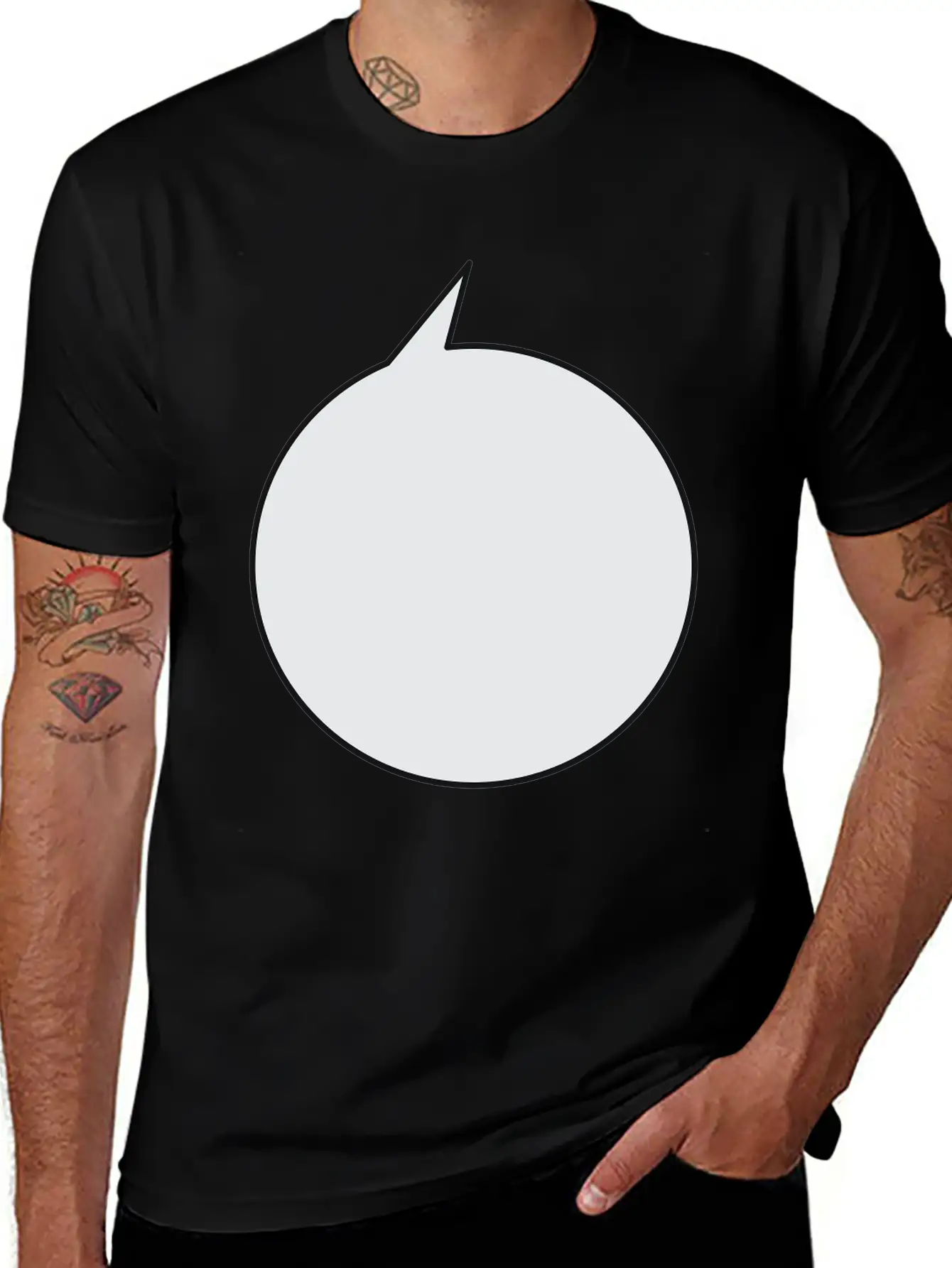 Speech Bubble Balloon, Round Medium_2c Stylish Everyday T-Shirt – Unisex Basic Cotton Tee
