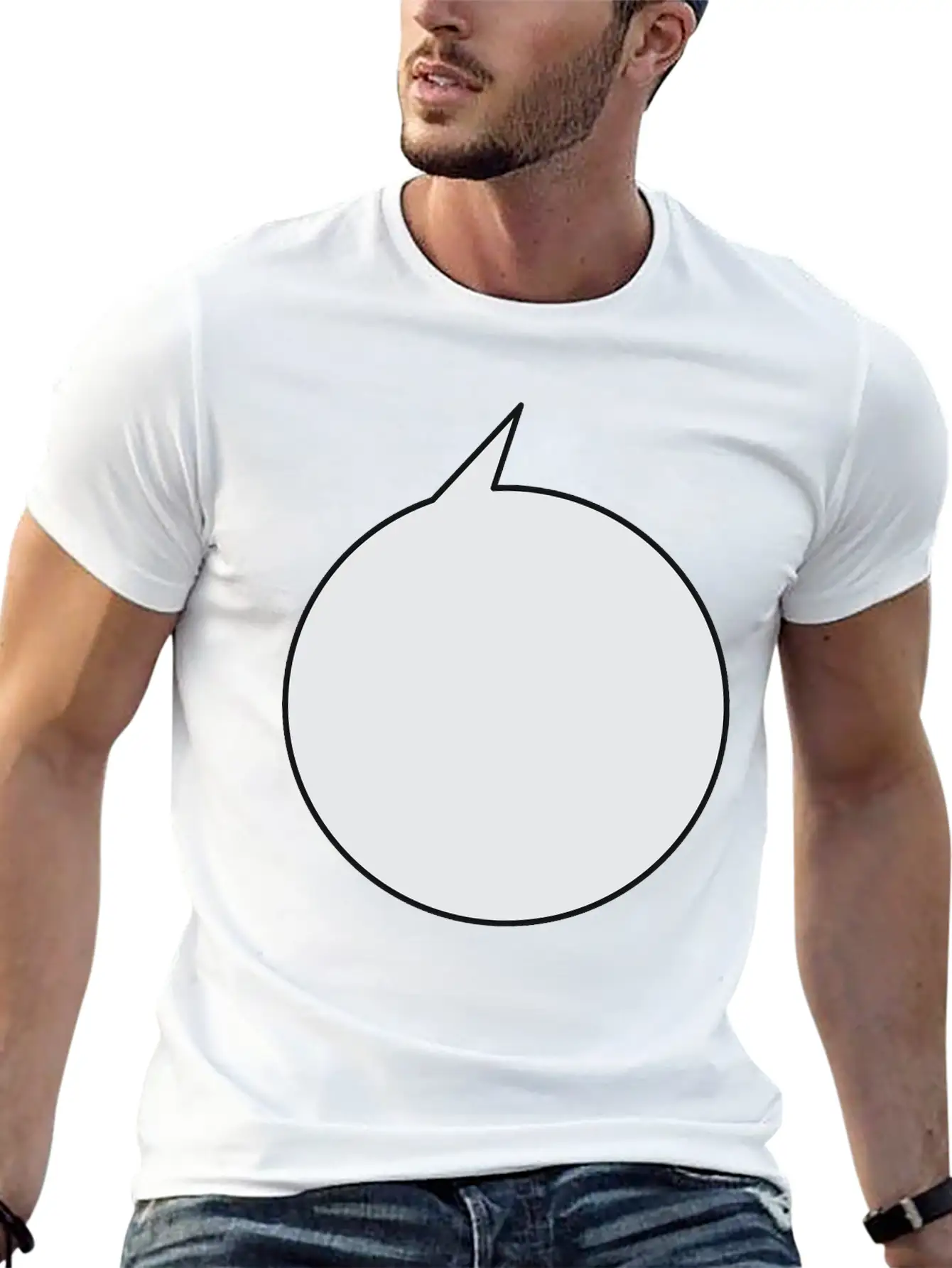 Speech Bubble Balloon, Round Medium_2c Stylish Everyday T-Shirt – Unisex Basic Cotton Tee